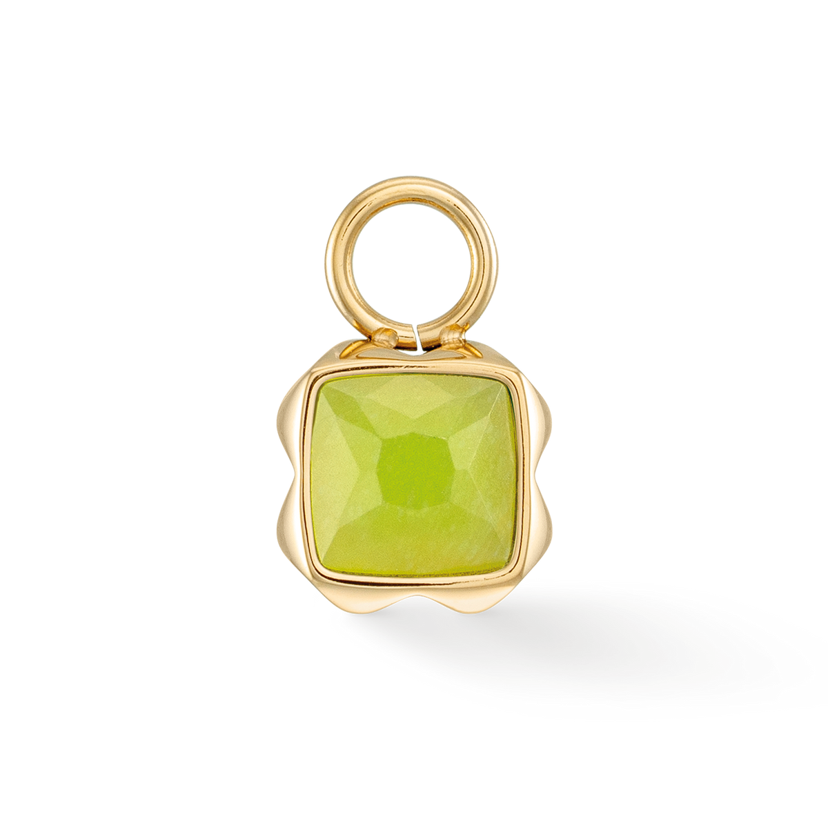 Birthstone August Charm Green Jade Gold