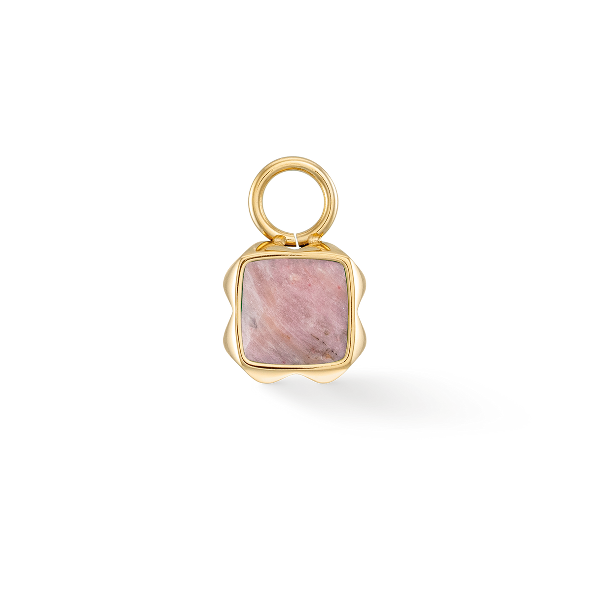 Birthstone July Charm Rhodochrosite Gold