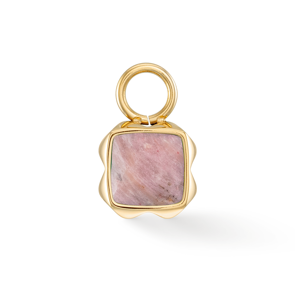 Birthstone July Charm Rhodochrosite Gold