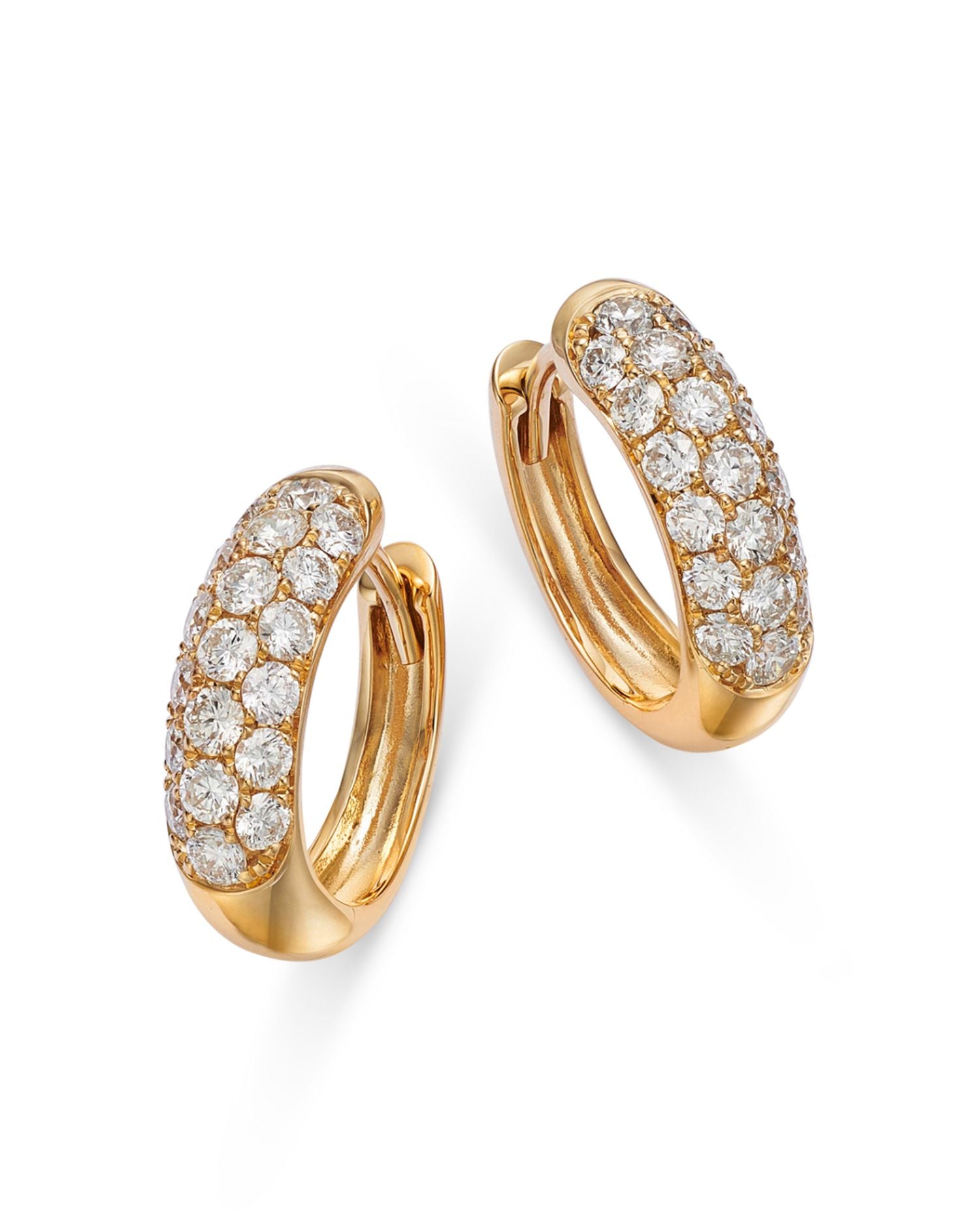 Diamond Pavé Hoop Earrings in 14K Yellow Gold, 1.0 ct. t.w.