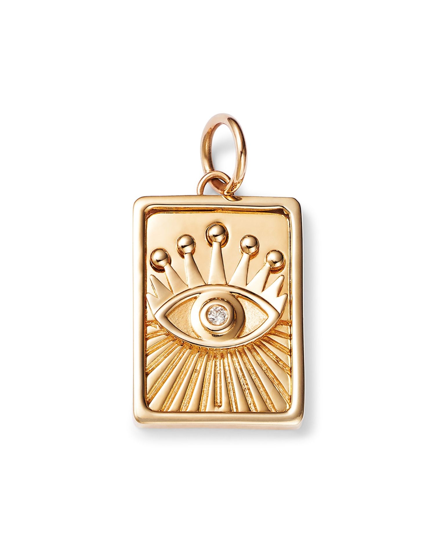 Charm Collection 14K Yellow Gold Diamond Evil Eye Charm