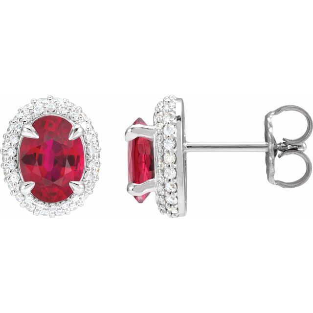 1.2Ct Lab-grown Diamond Halo Earrings in 14K Yellow Gold