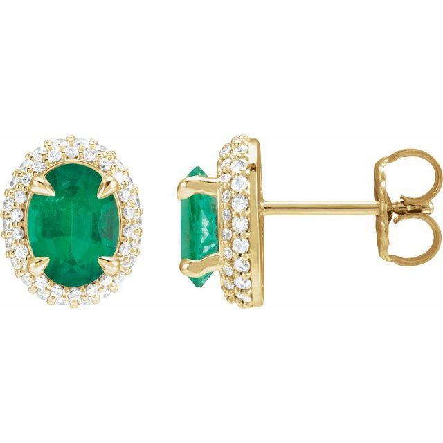 1.2Ct Emerald-Cut Lab-grown Diamond Halo Earrings in 14K White Gold