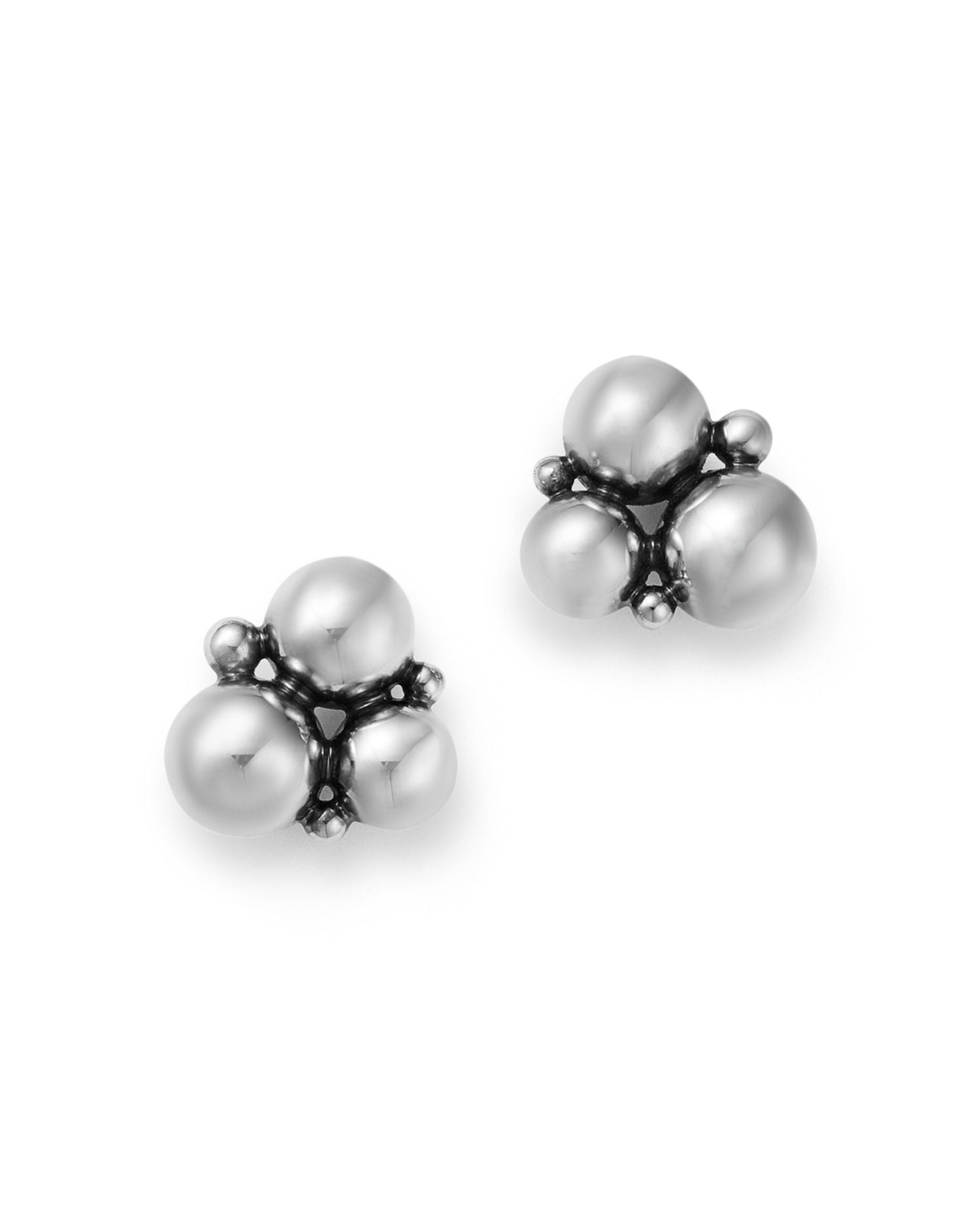 Sterling Silver Moonlight Grapes Ball Cluster Stud Earrings