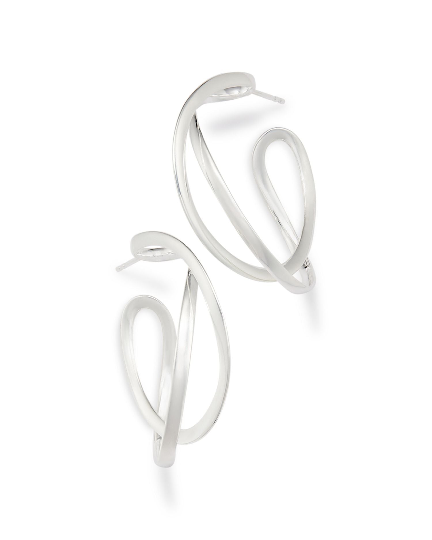 Sterling Silver Infinity Medium Hoop Earrings