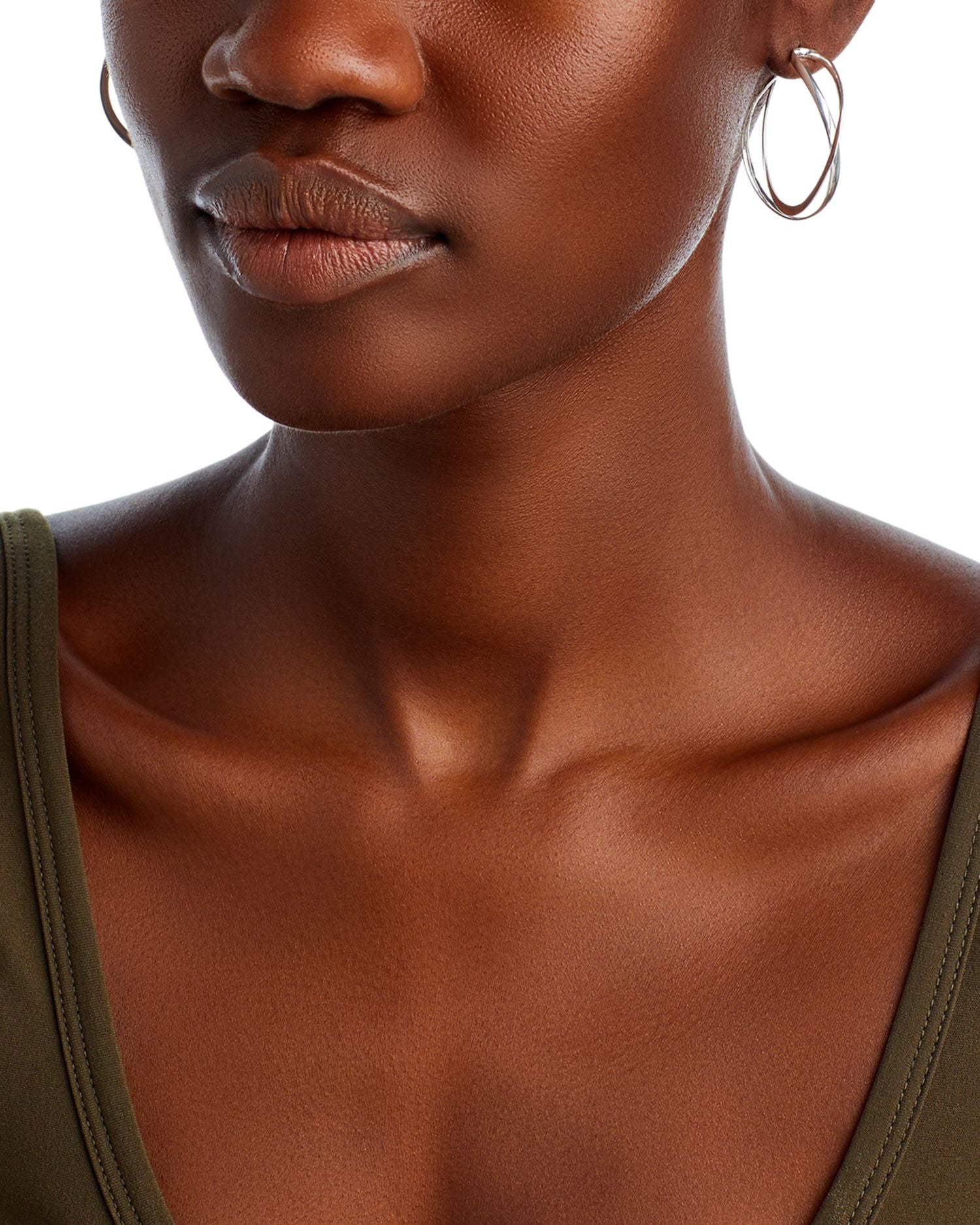 Sterling Silver Infinity Medium Hoop Earrings