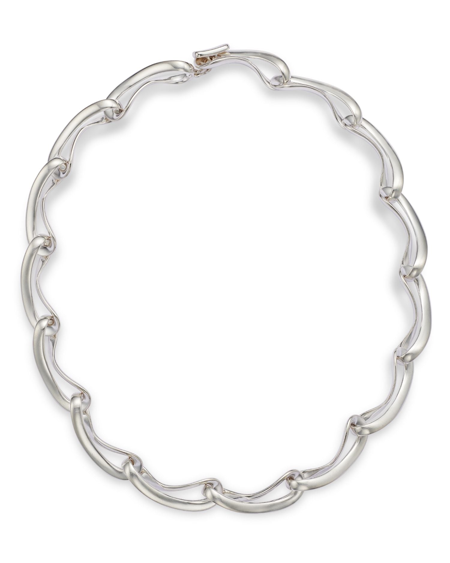 Sterling Silver Infinity Link Collar Necklace, 16.93"
