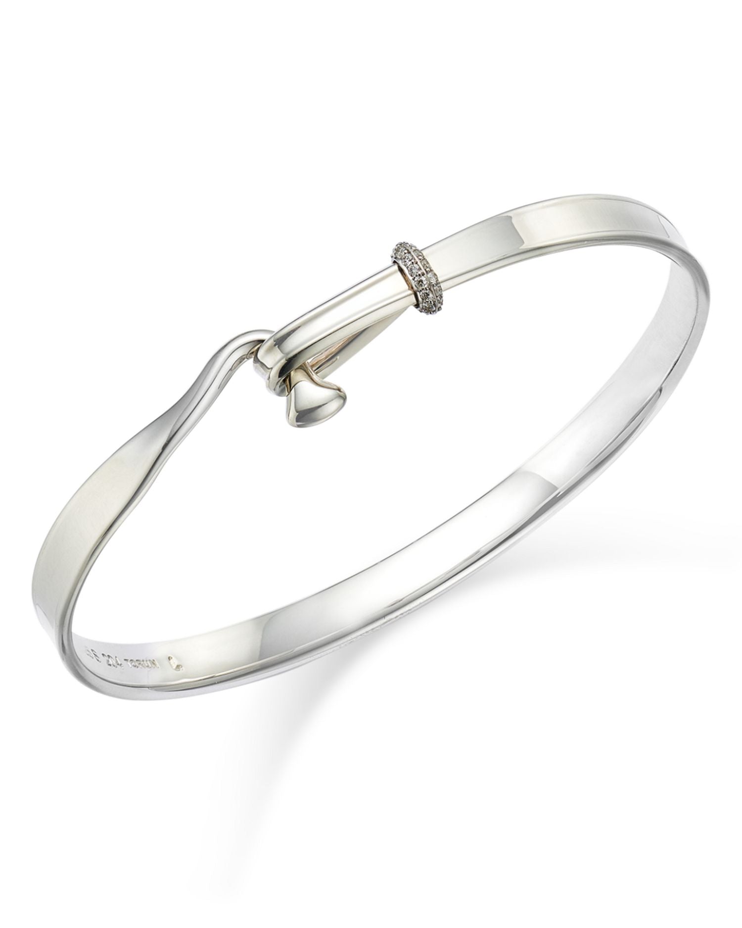 Sterling Silver Torun Diamond Bangle Bracelet