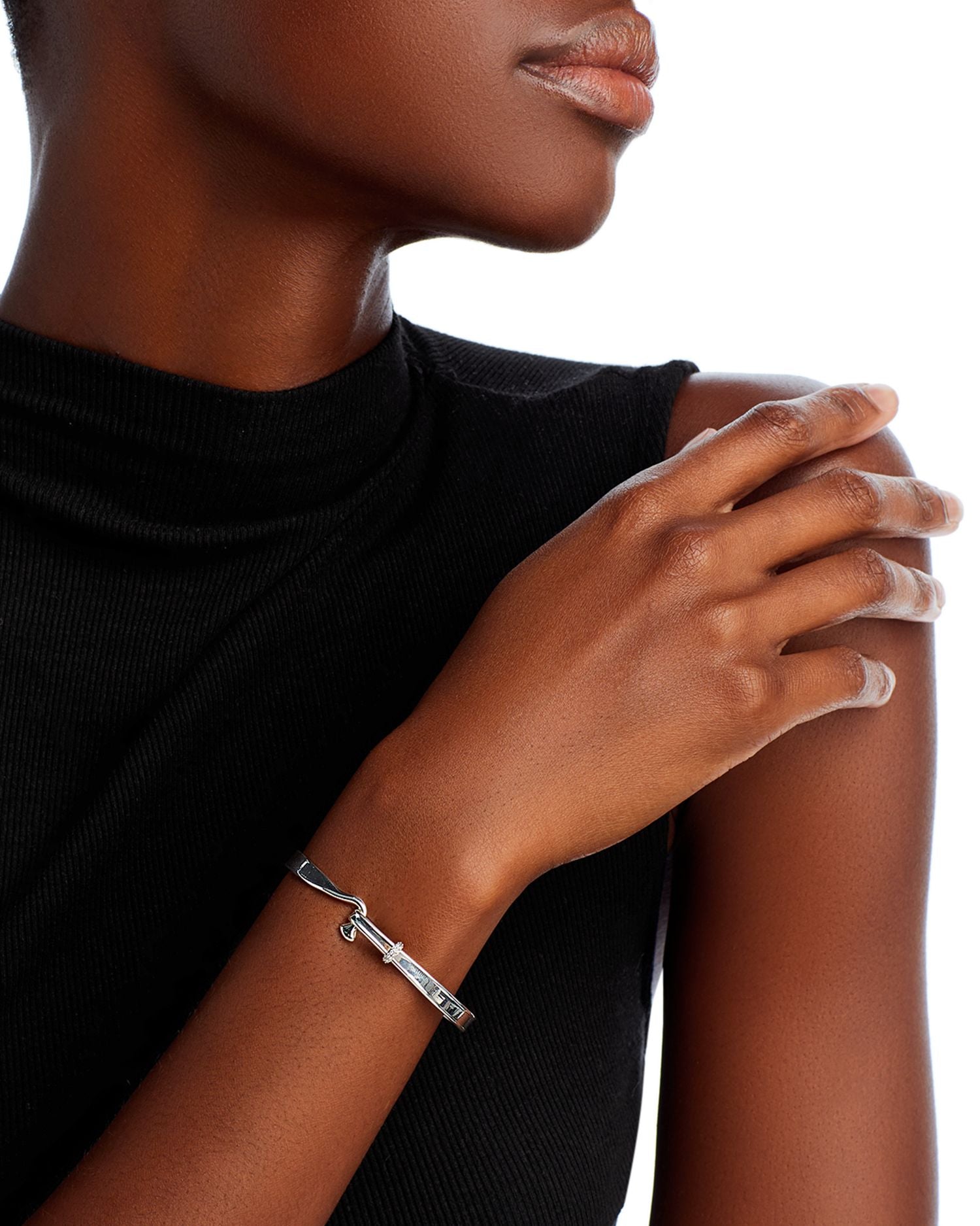 Sterling Silver Torun Diamond Bangle Bracelet