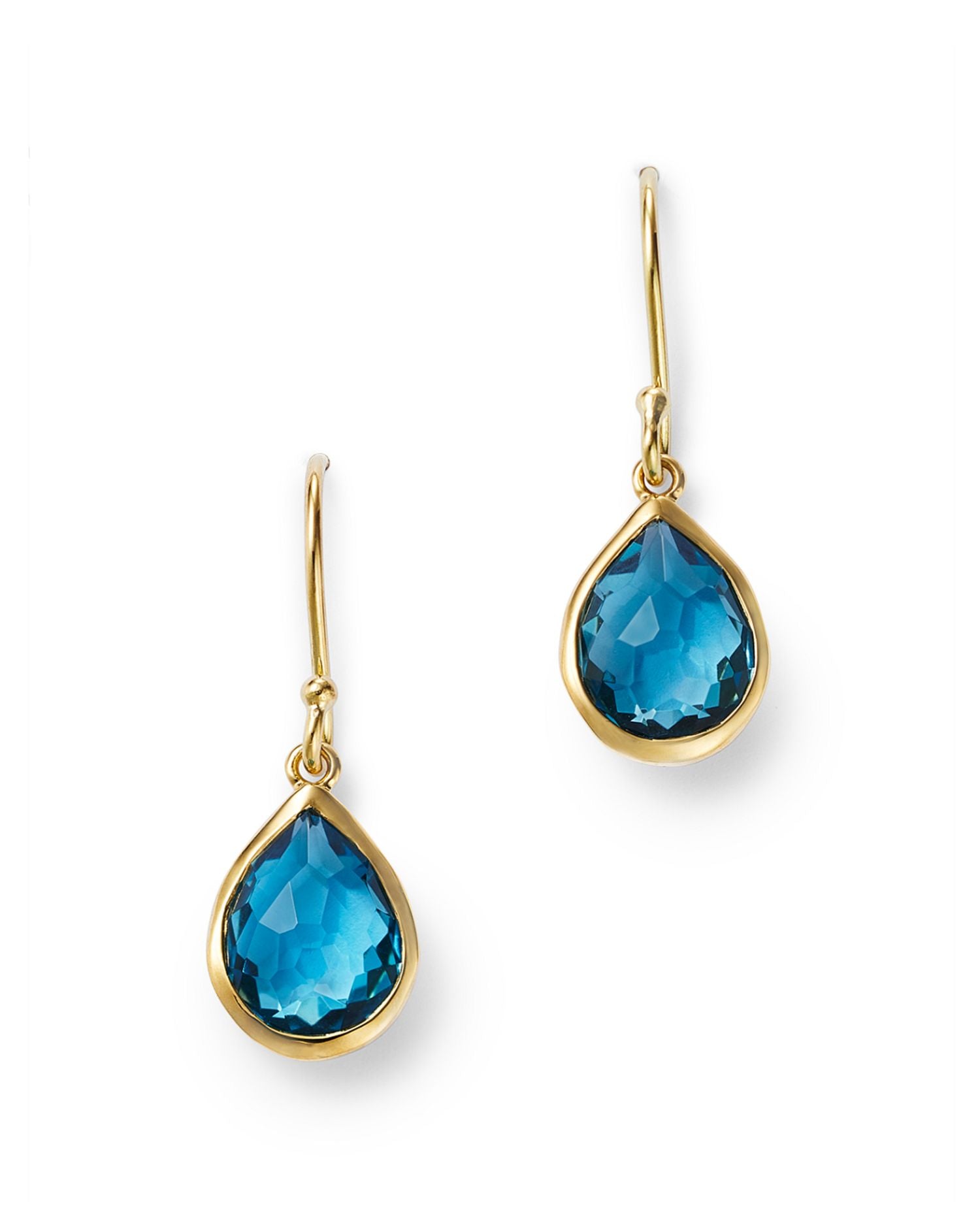 18K Yellow Gold Rock Candy® London Blue Topaz Teeny Teardrop Earrings