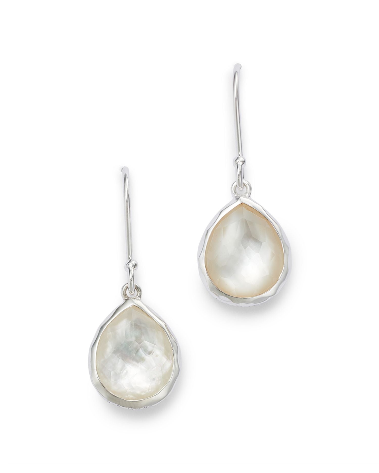 Sterling Silver Rock Candy® Mother-of-Pearl & Clear Quartz Doublet Mini Teardrop Earring