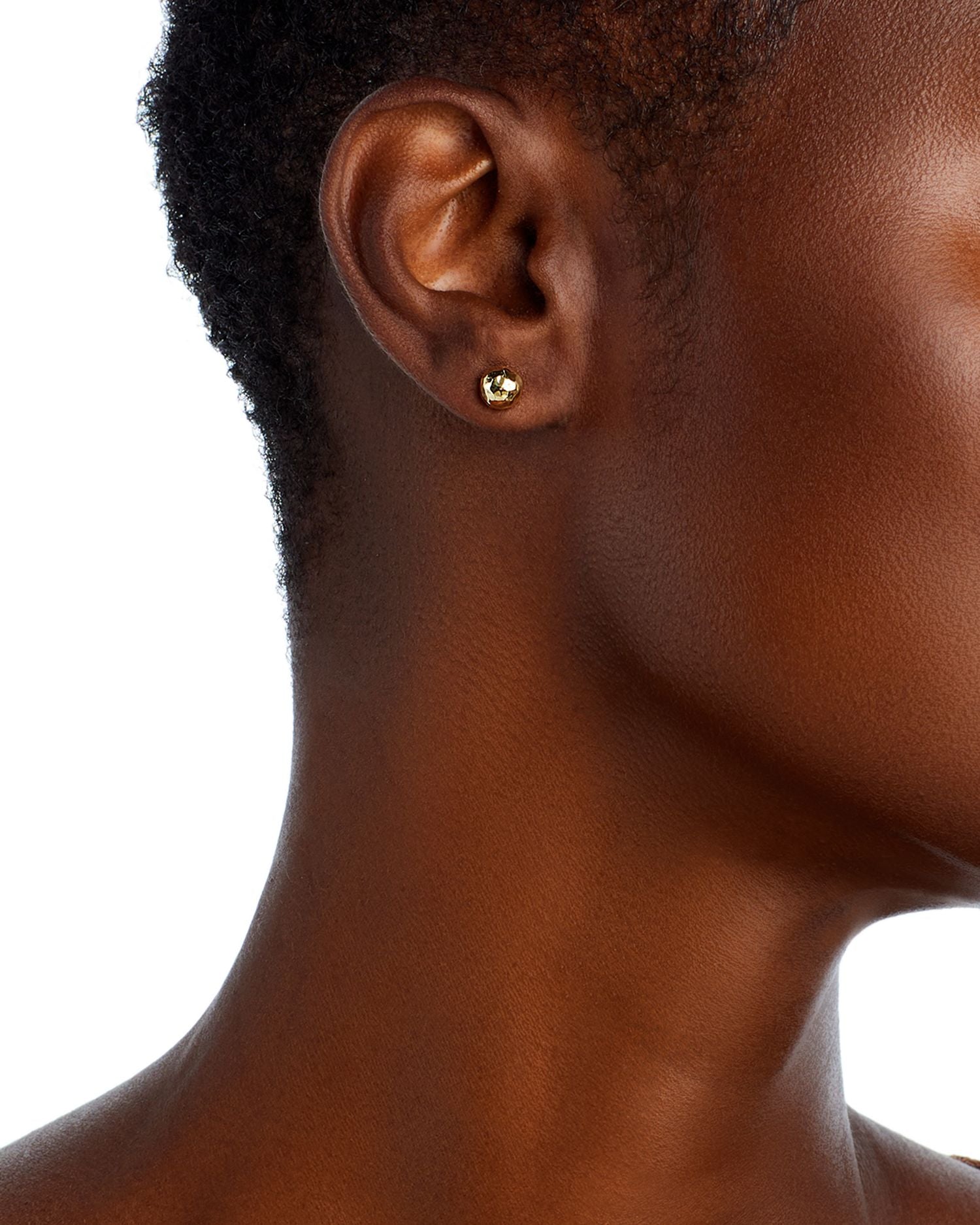 Glamazon® 18K Yellow Gold Small Hammered Ball Studs