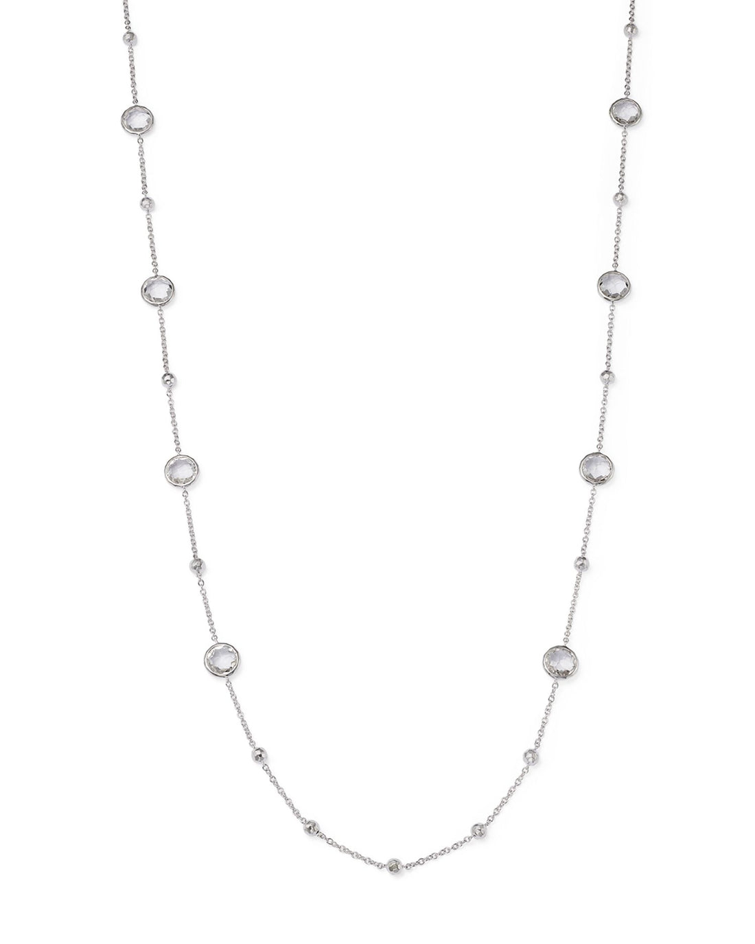 Sterling Silver Rock Candy Mini Lollipop Necklace in Clear Quartz, 37'