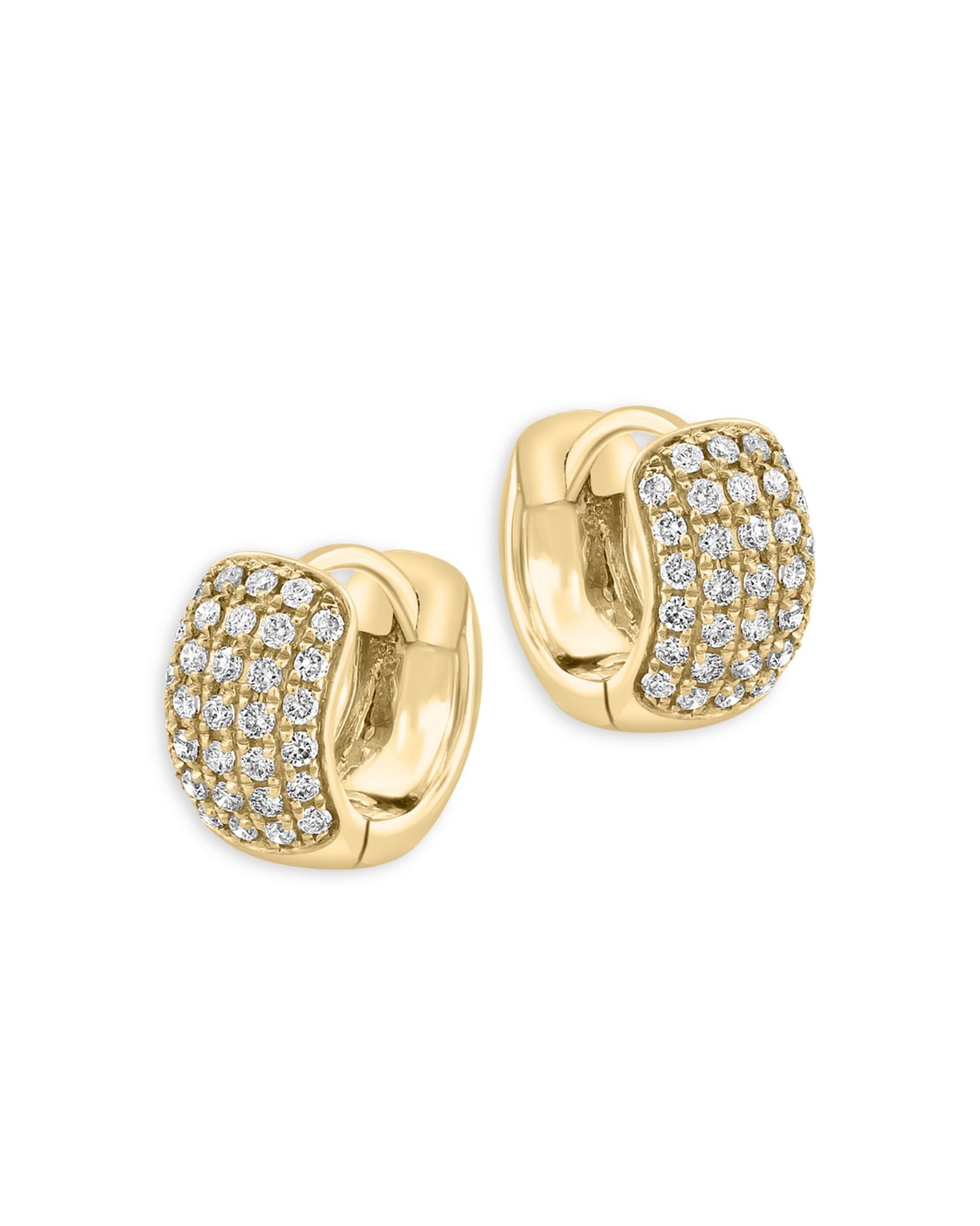 Pavé Diamond Huggie Hoop Earrings in 14K Yellow Gold, 0.55 ct. t.w.