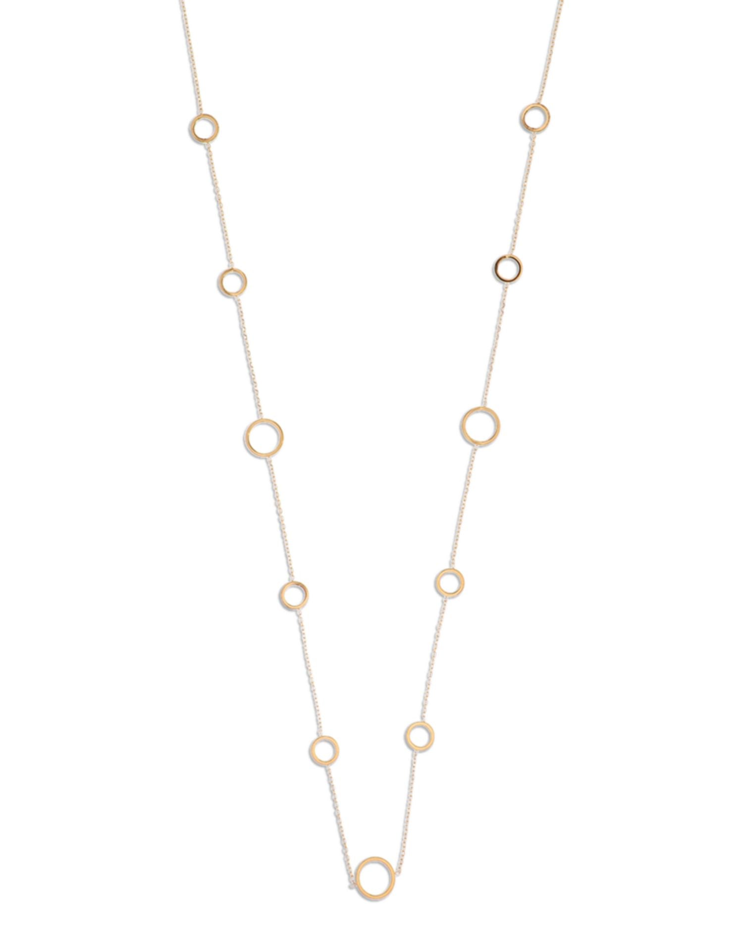 Open Circle Statement Necklace in 14K Yellow Gold, 24'