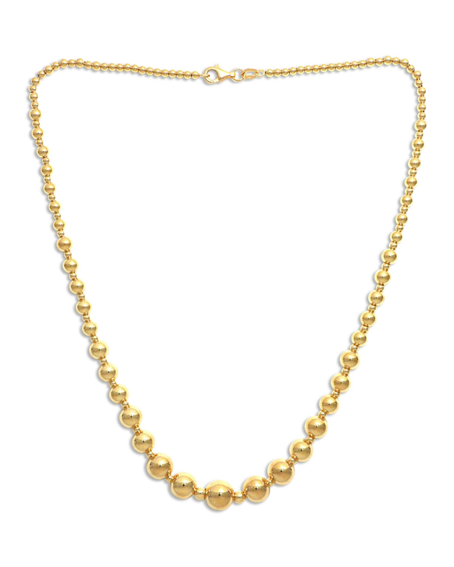 Graduated Bead Collar Necklace in 14K Yellow Gold, 18"