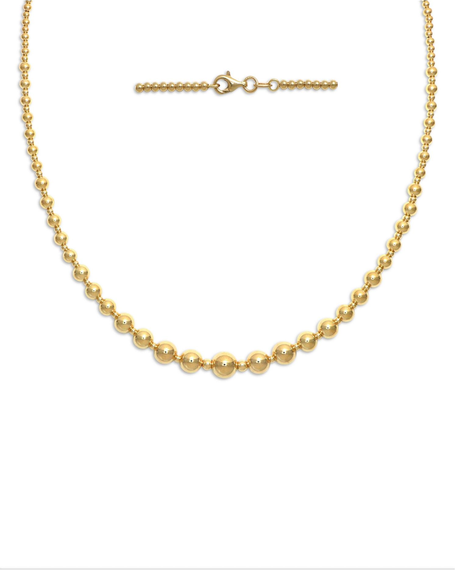 Graduated Bead Collar Necklace in 14K Yellow Gold, 18"