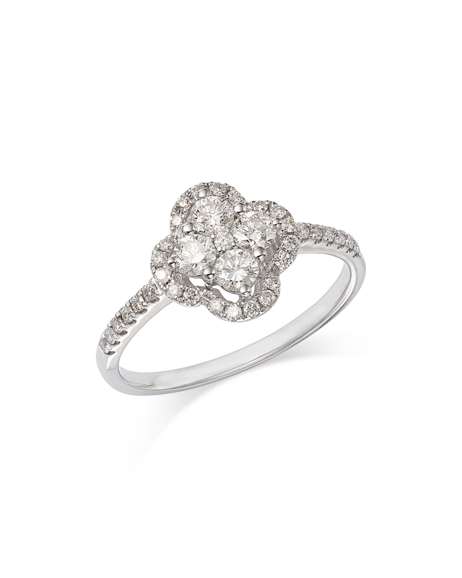Diamond Clover Ring in 14K White Gold, 0.60 ct. t.w.
