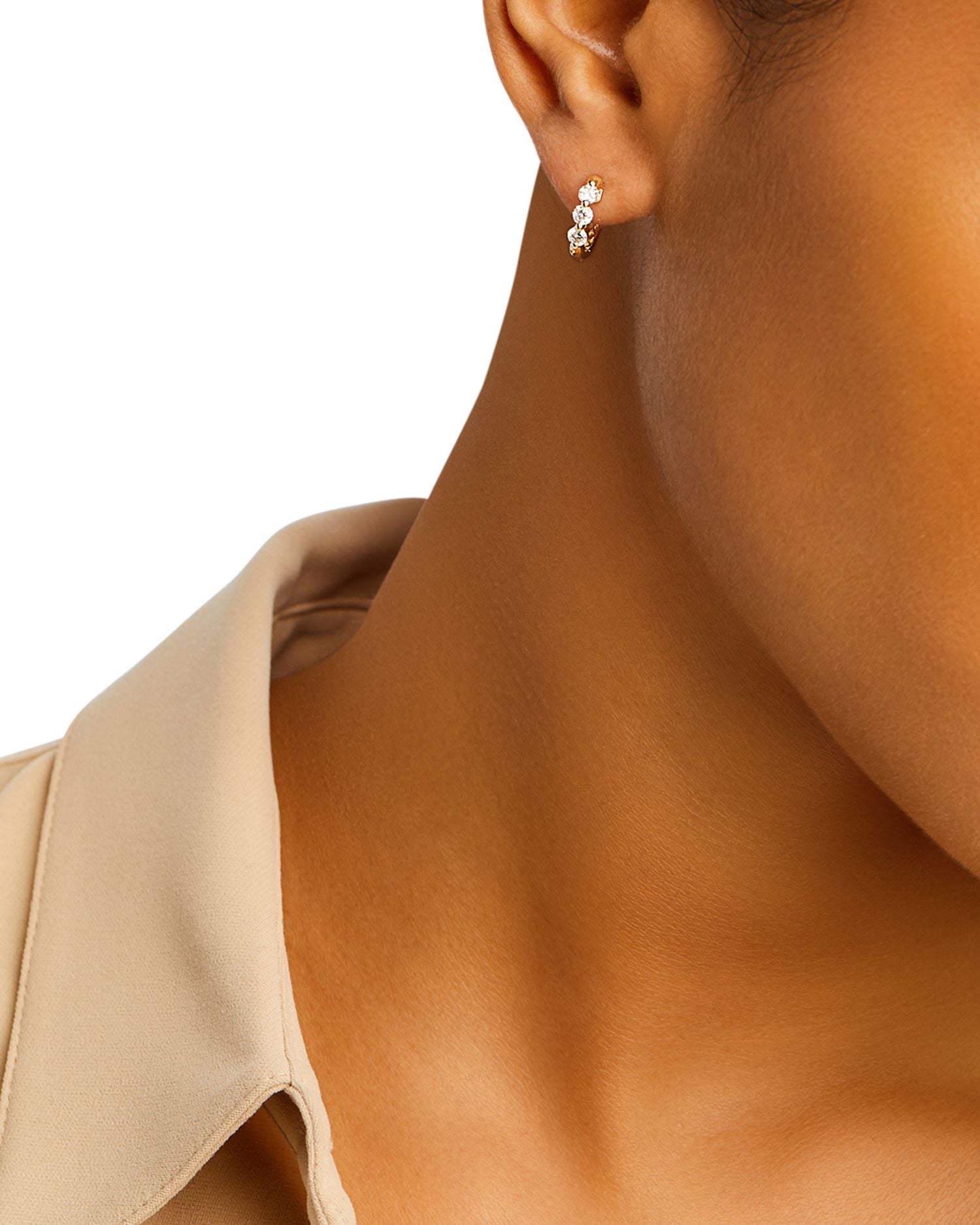 Diamond Hoop Earrings in 14K Yellow Gold, 0.50 ct. t.w.