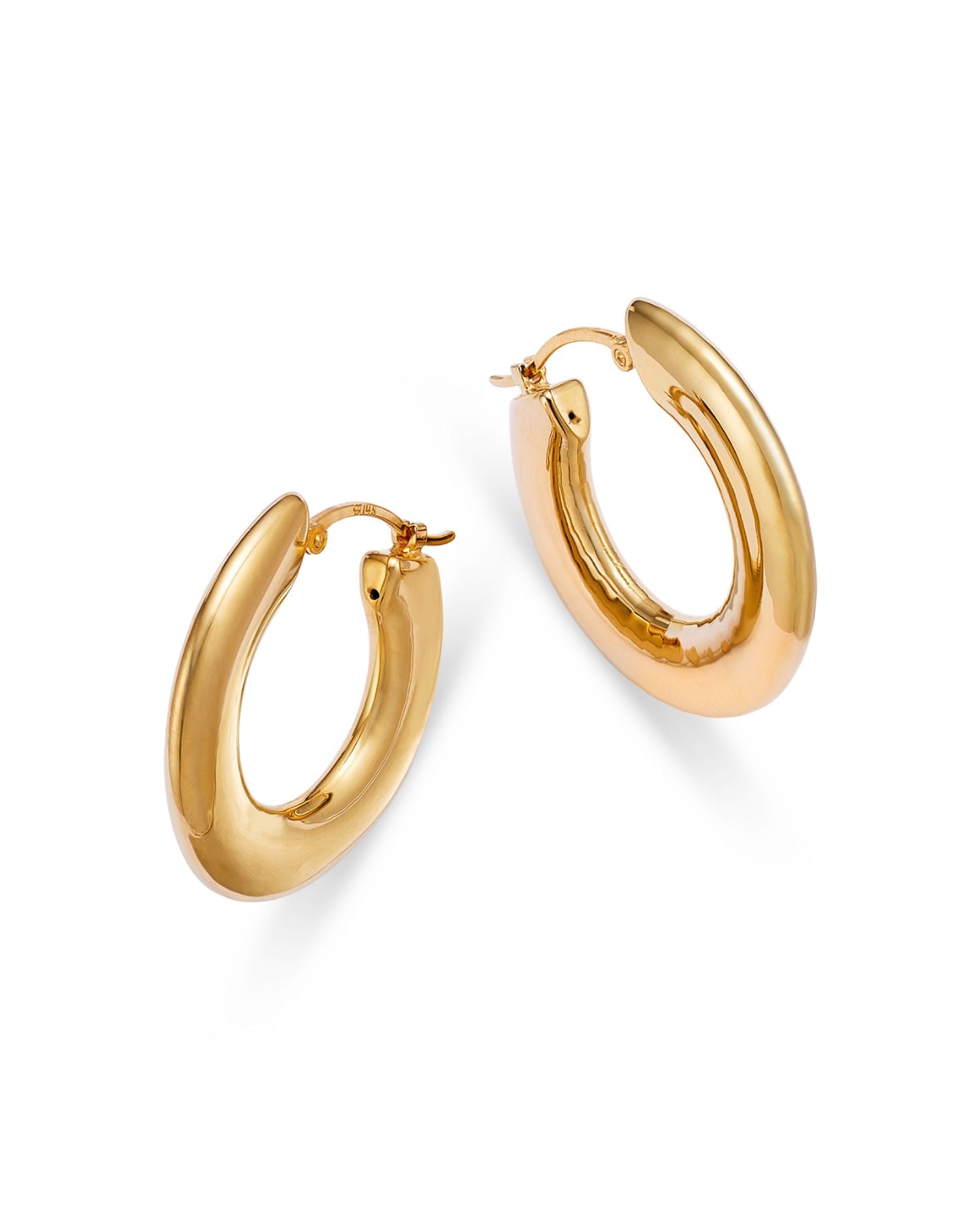 Polished Small Hoop Earrings in 14K Yellow Gold