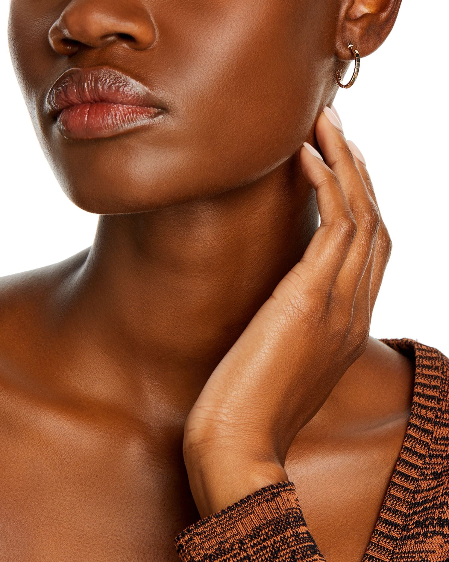 Segmented Small Hoop Earrings in 14K Yellow Gold - Exclusive, Italy Campaign