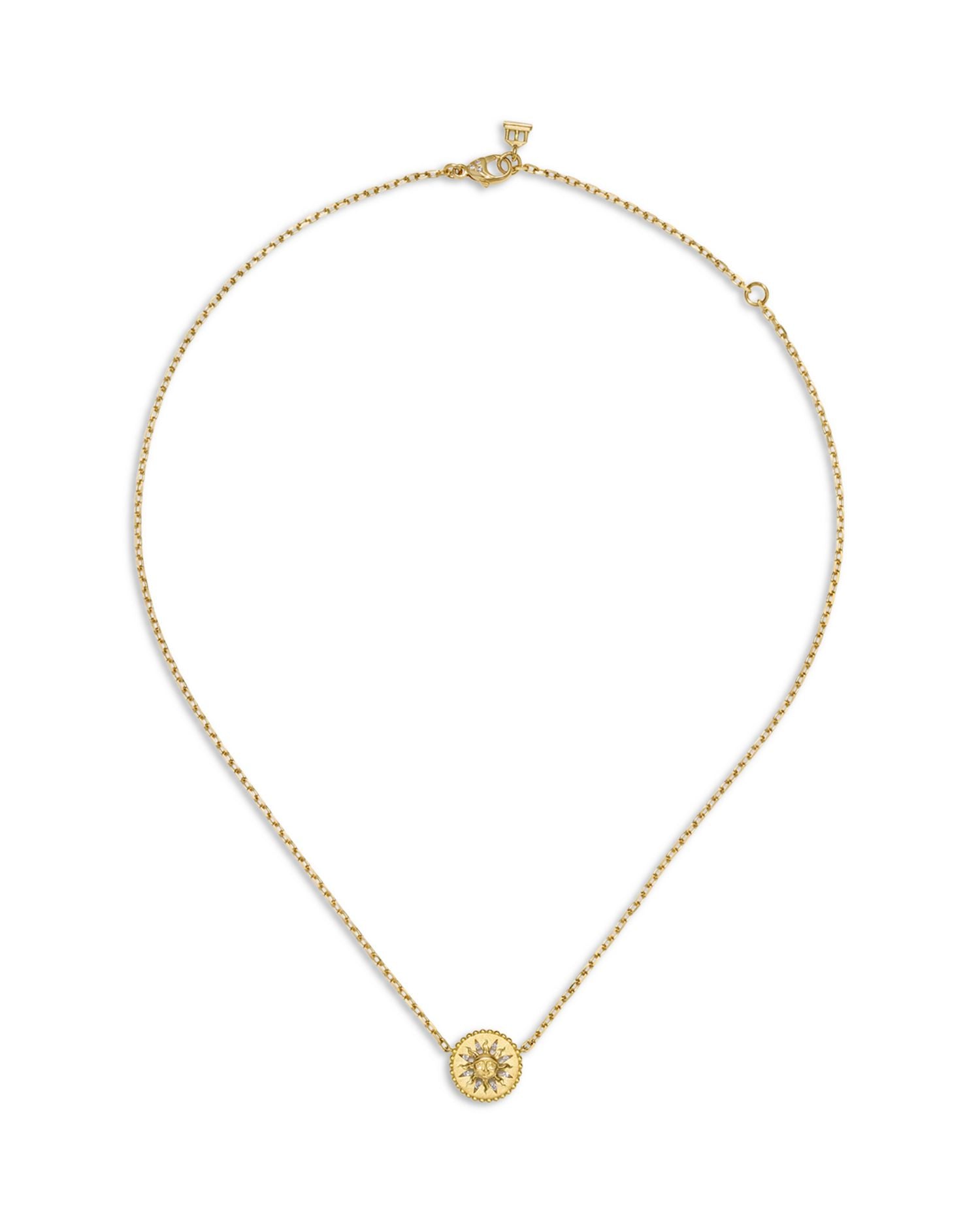18K Yellow Gold Diamond Orbit Pendant Necklace, 16'-18'