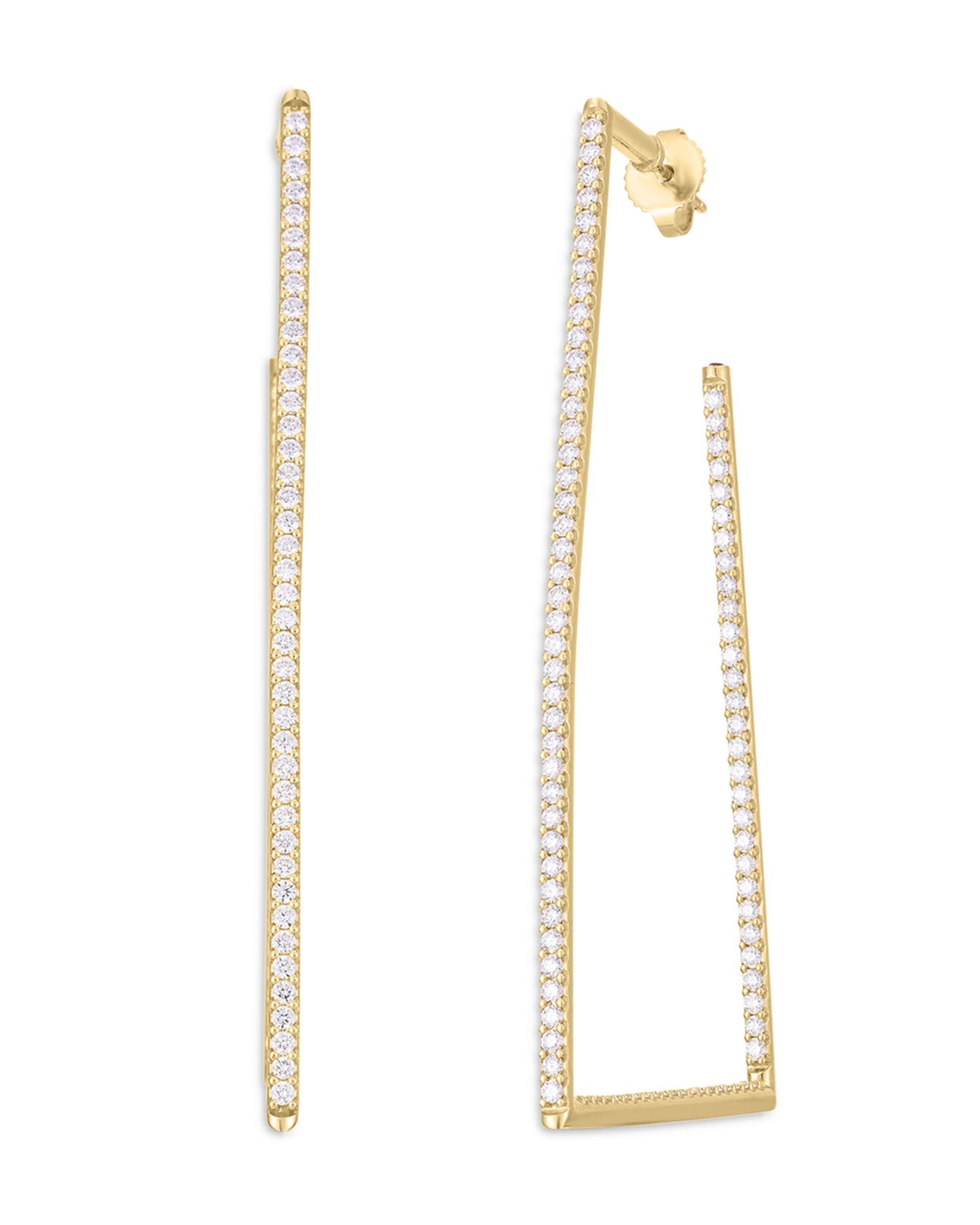 18K Yellow Gold Tiny Treasures Diamond Pavé Geometric Hoop Earrings