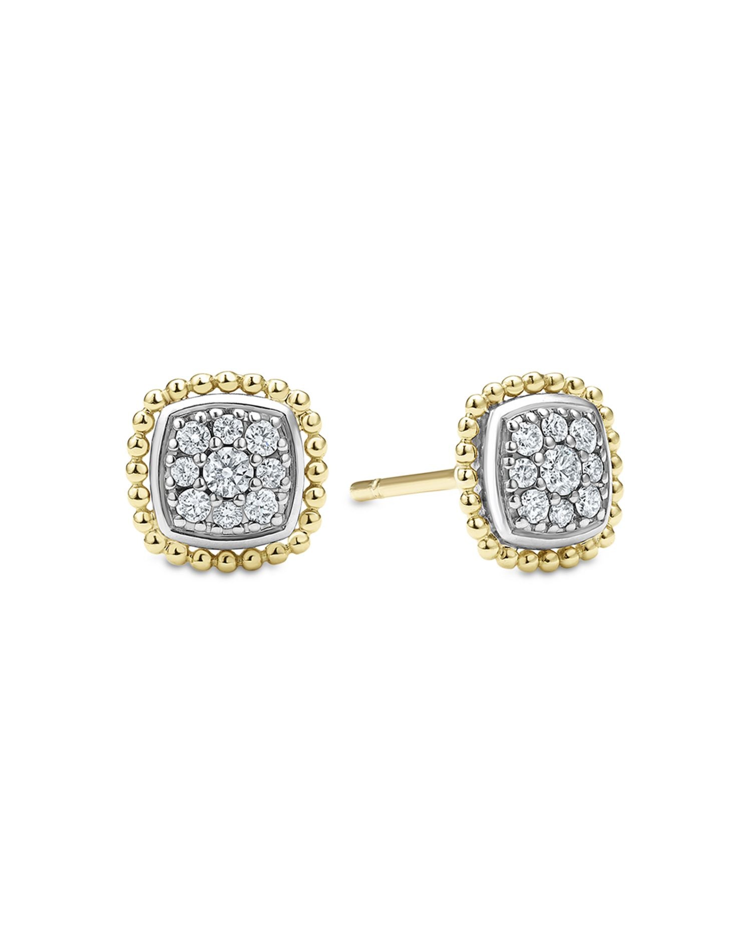 18K Yellow Gold & Sterling Silver Rittenhouse Diamond Cluster Stud Earrings