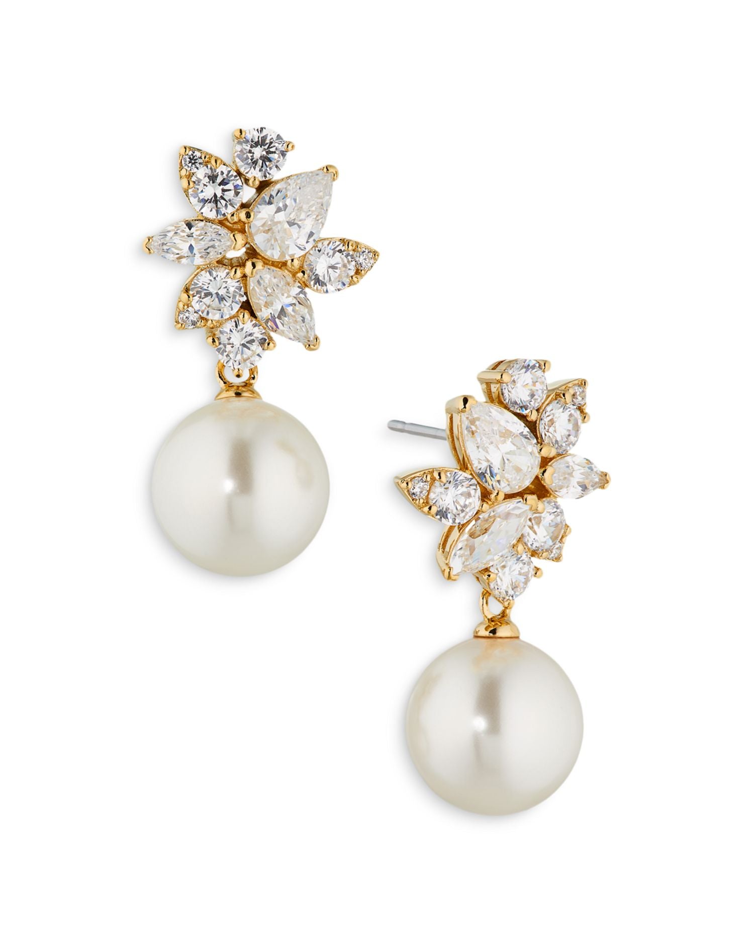 Chiara Stone Cluster & Imitation Pearl Drop Earrings