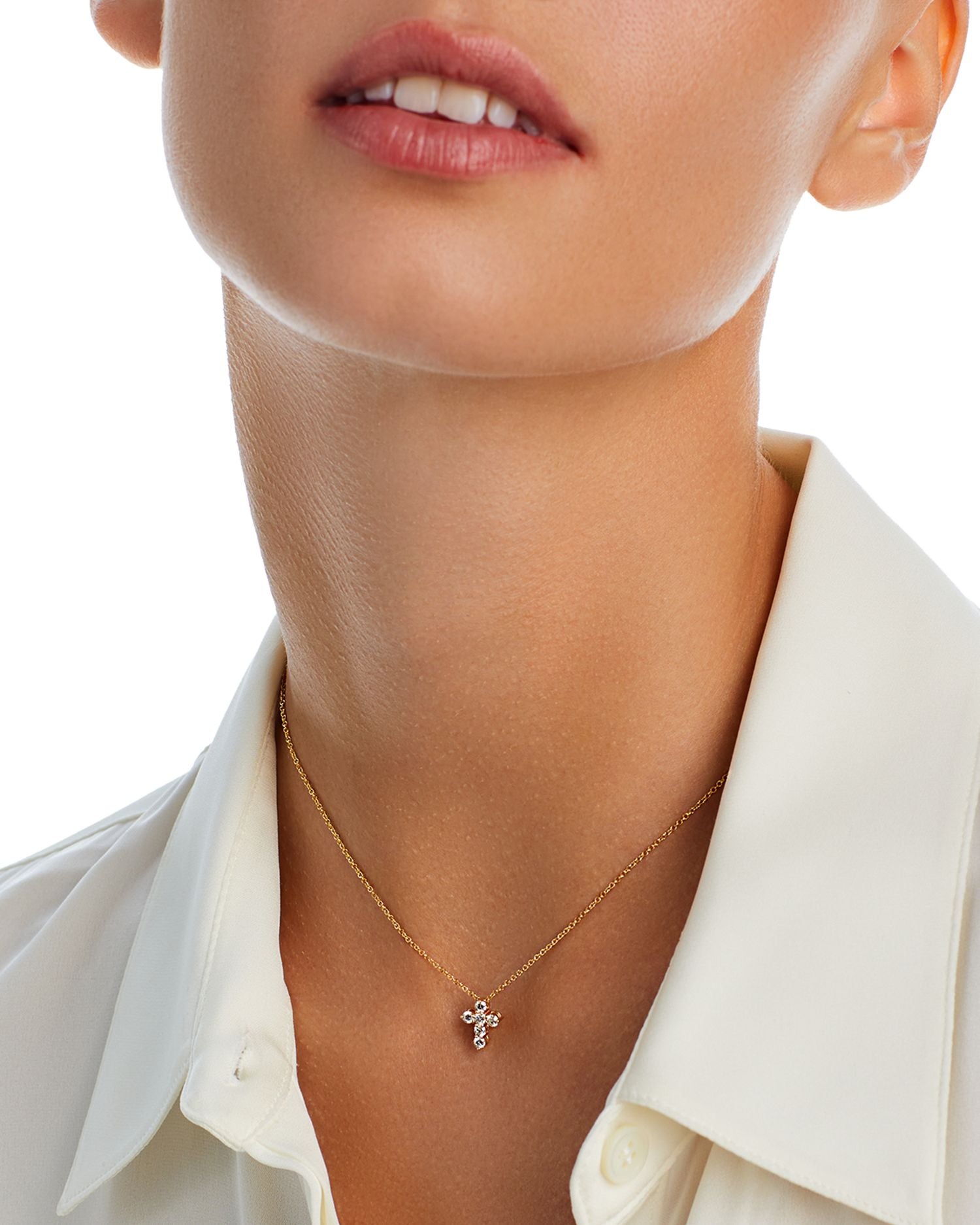 Diamond Cross Pendant Necklace in 14K Yellow Gold, 0.30 ct. t.w.