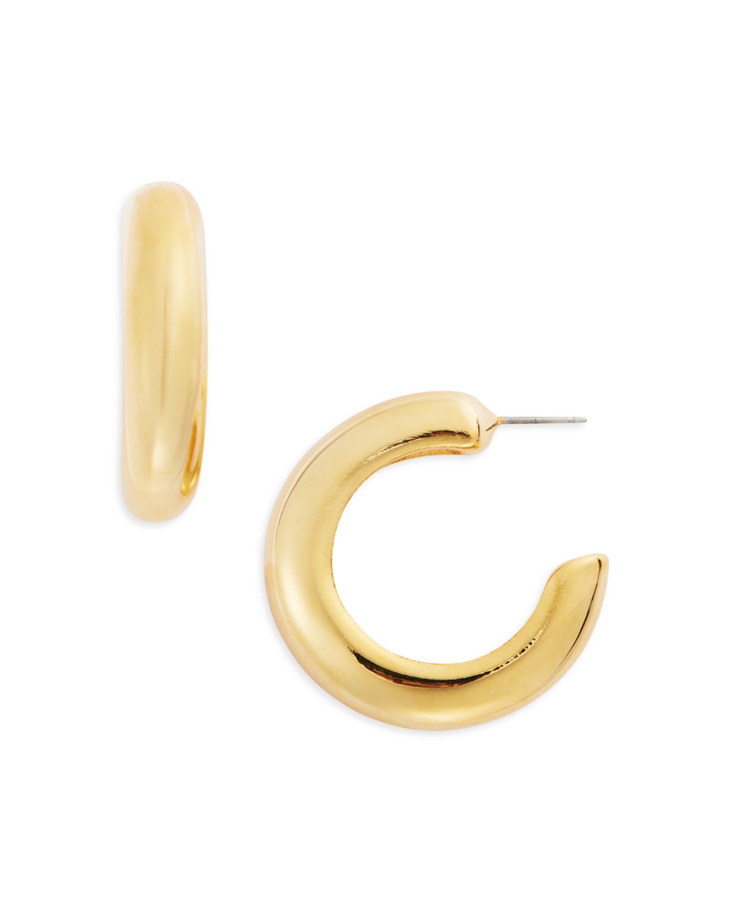 Tubular Hoop Earrings in 22K Gold Plated