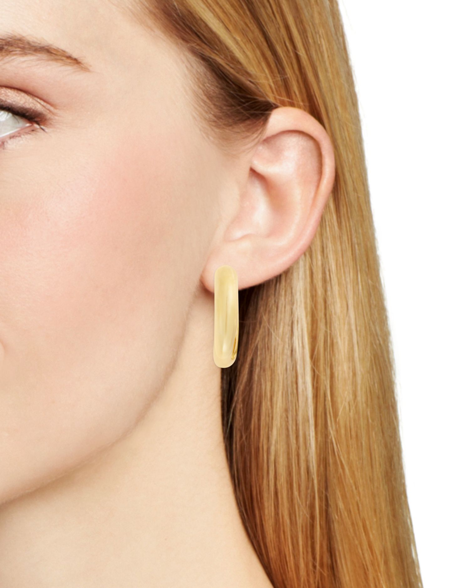 Tubular Hoop Earrings in 22K Gold Plated