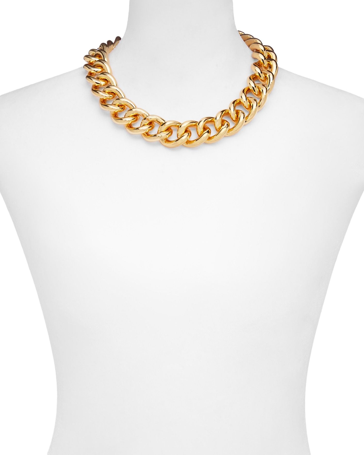 Chunky Chain Link Collar Necklace in 18K Gold Plated, 18.5'