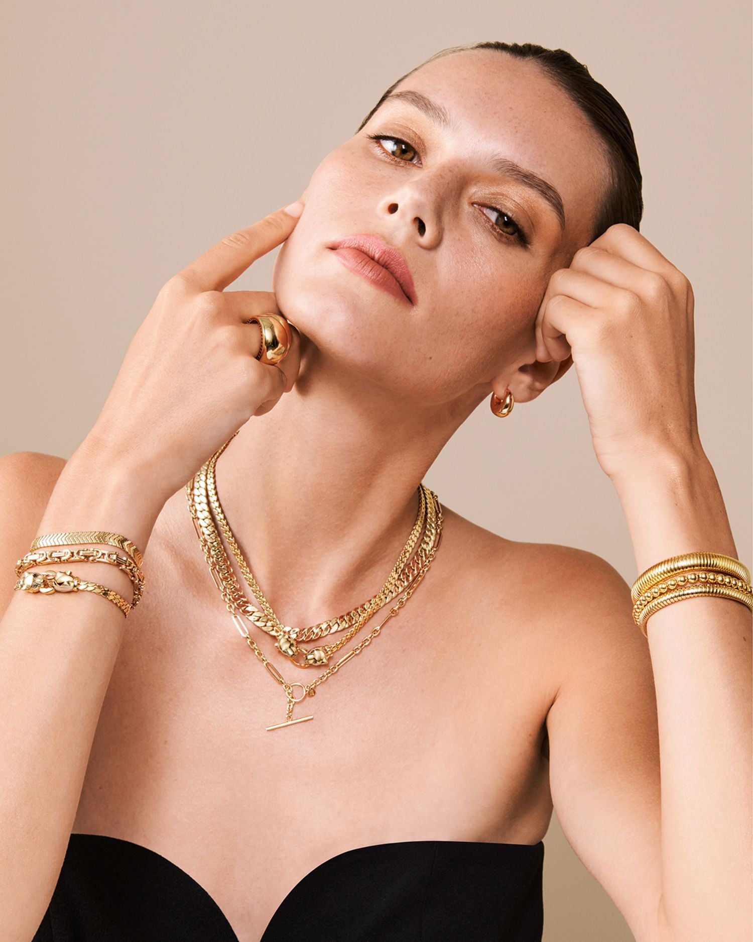 14K Yellow Gold Alternate Paperclip Link Toggle Necklace, 20'