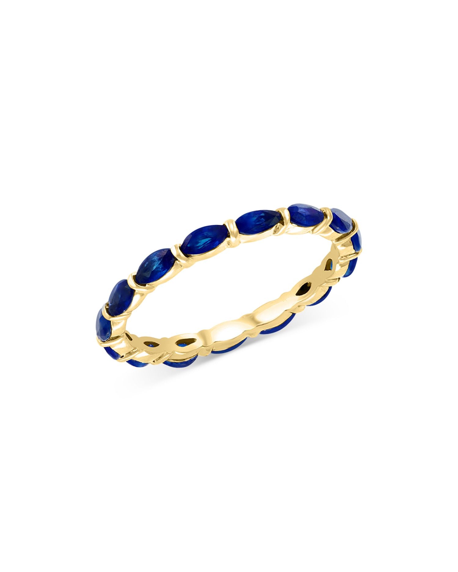 Blue Sapphire Eternity Band in 14K Yellow Gold