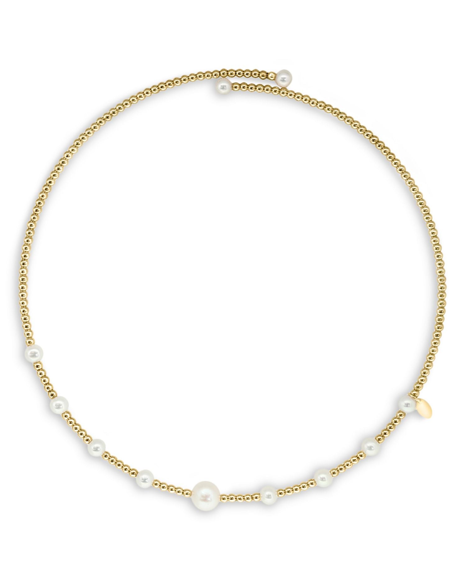 Cultured Freshwater Pearl Collar Necklace in 14K Yellow Gold, 16"