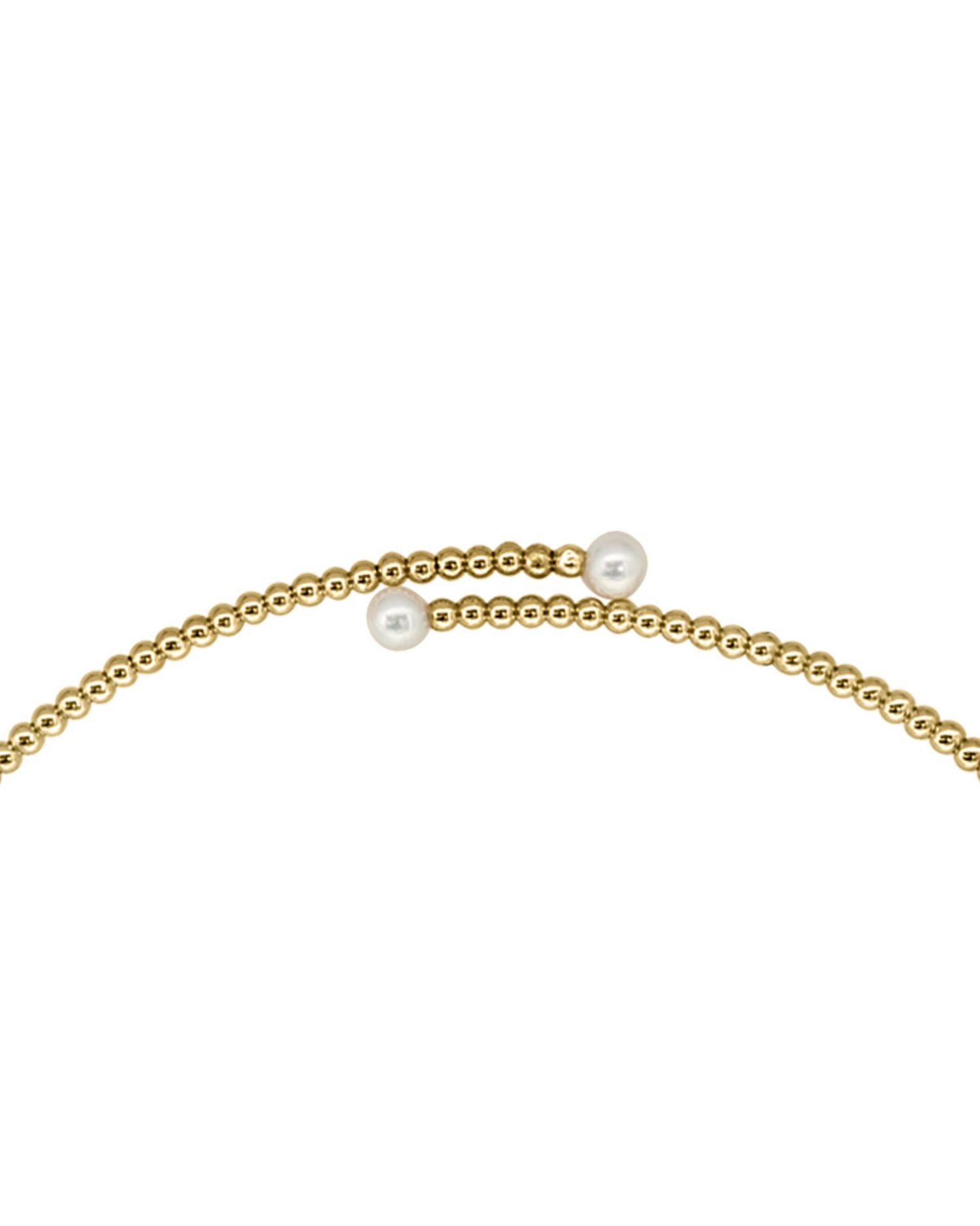 Cultured Freshwater Pearl Collar Necklace in 14K Yellow Gold, 16"
