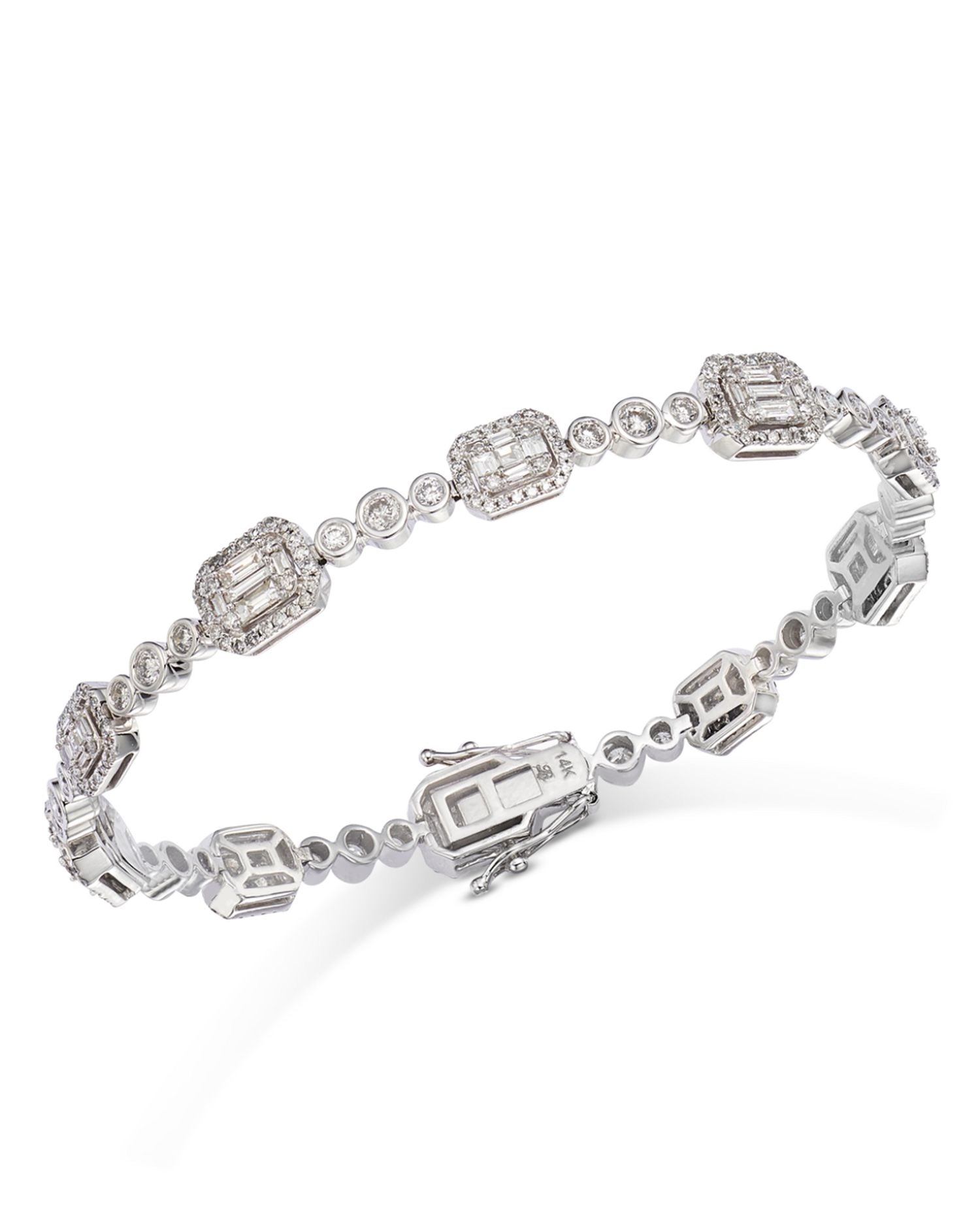 Diamond Mosaic Bracelet in 14K White Gold, 3.0 ct. t.w.