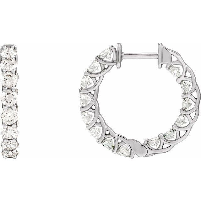 1.5Ct Lab-grown Diamond Hoop Earrings in 14K Yellow Gold