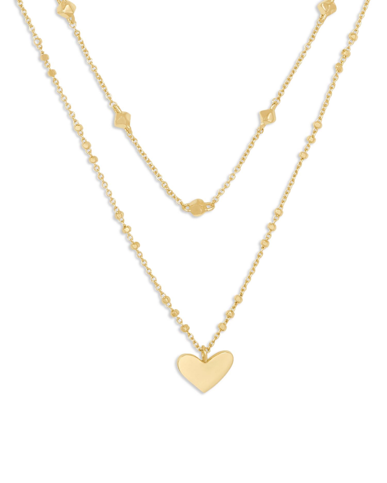 Ari Heart Layered Pendant Necklace, 14-16'