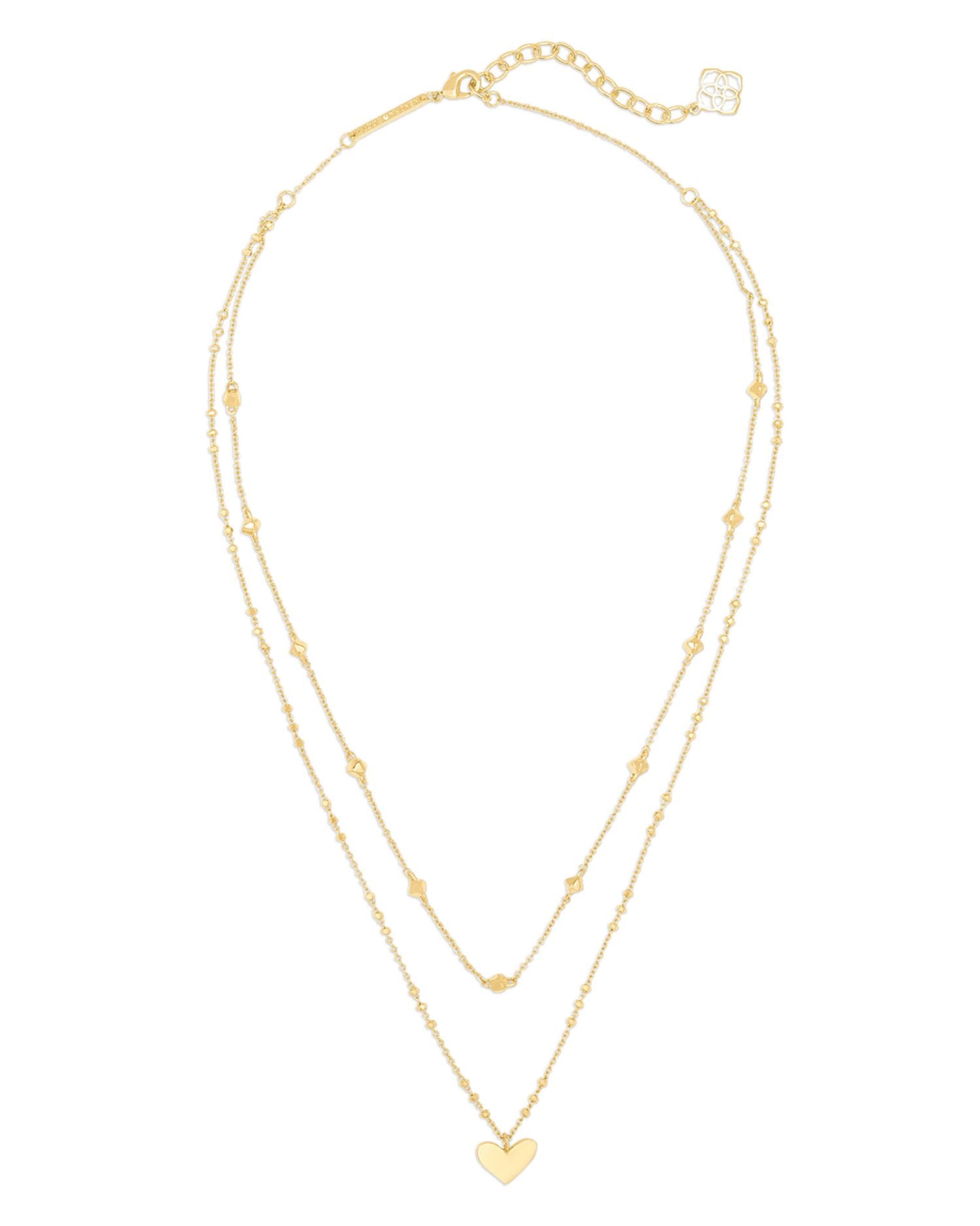 Ari Heart Layered Pendant Necklace, 14-16'