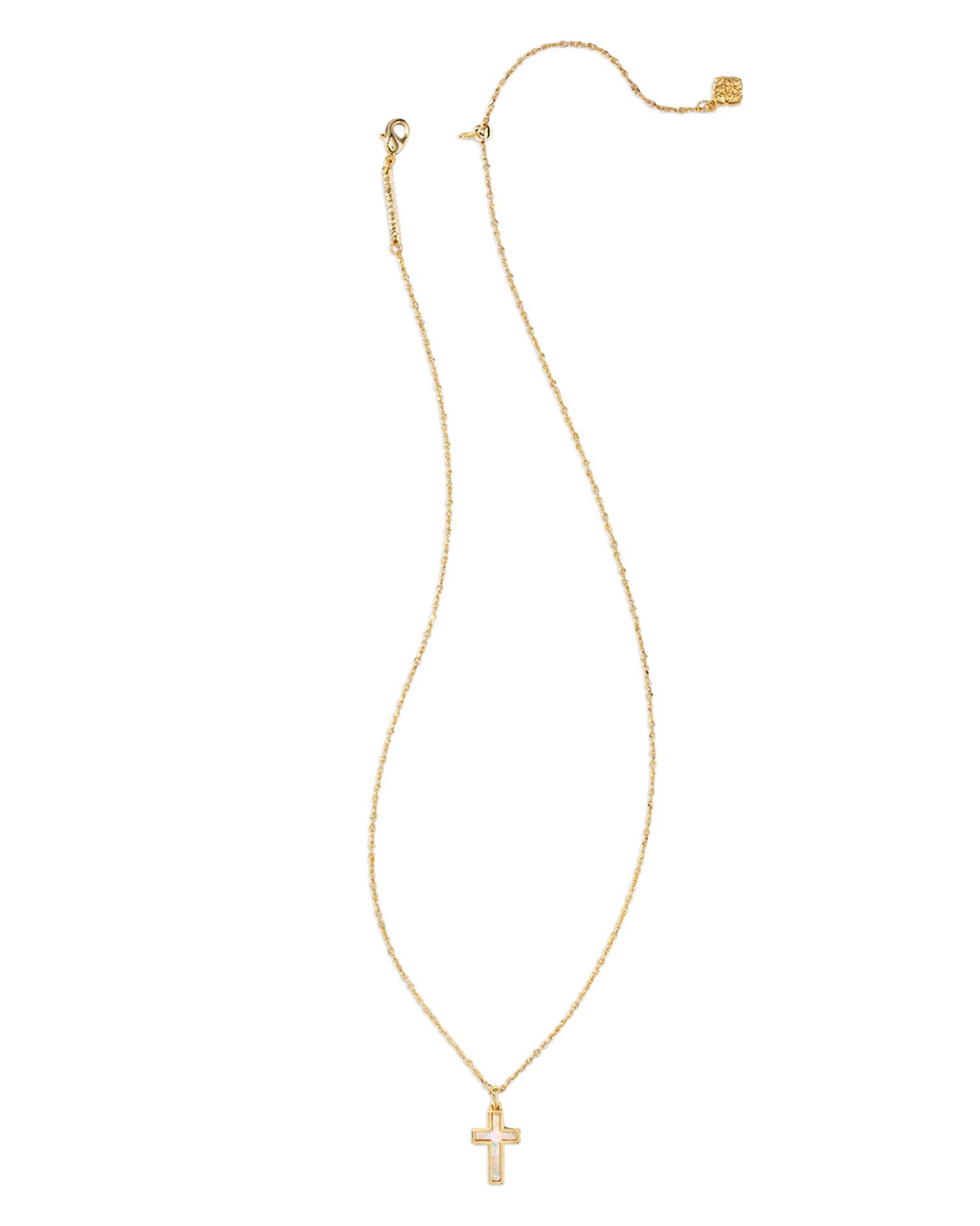 Cross Pendant Necklace in 14K Gold Pated, 19'