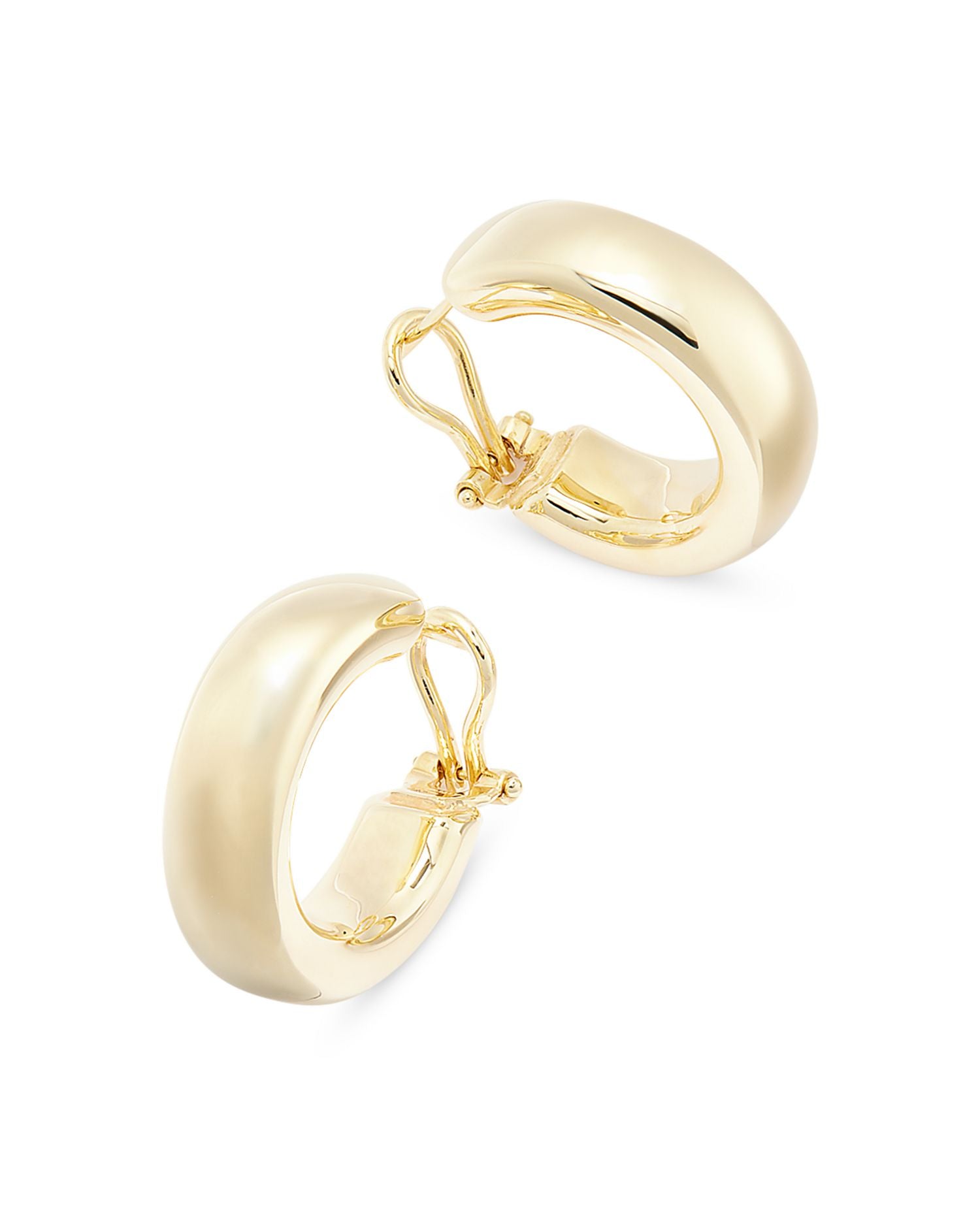 Polished Wide Hoop Earrings in 14K Yellow Gold