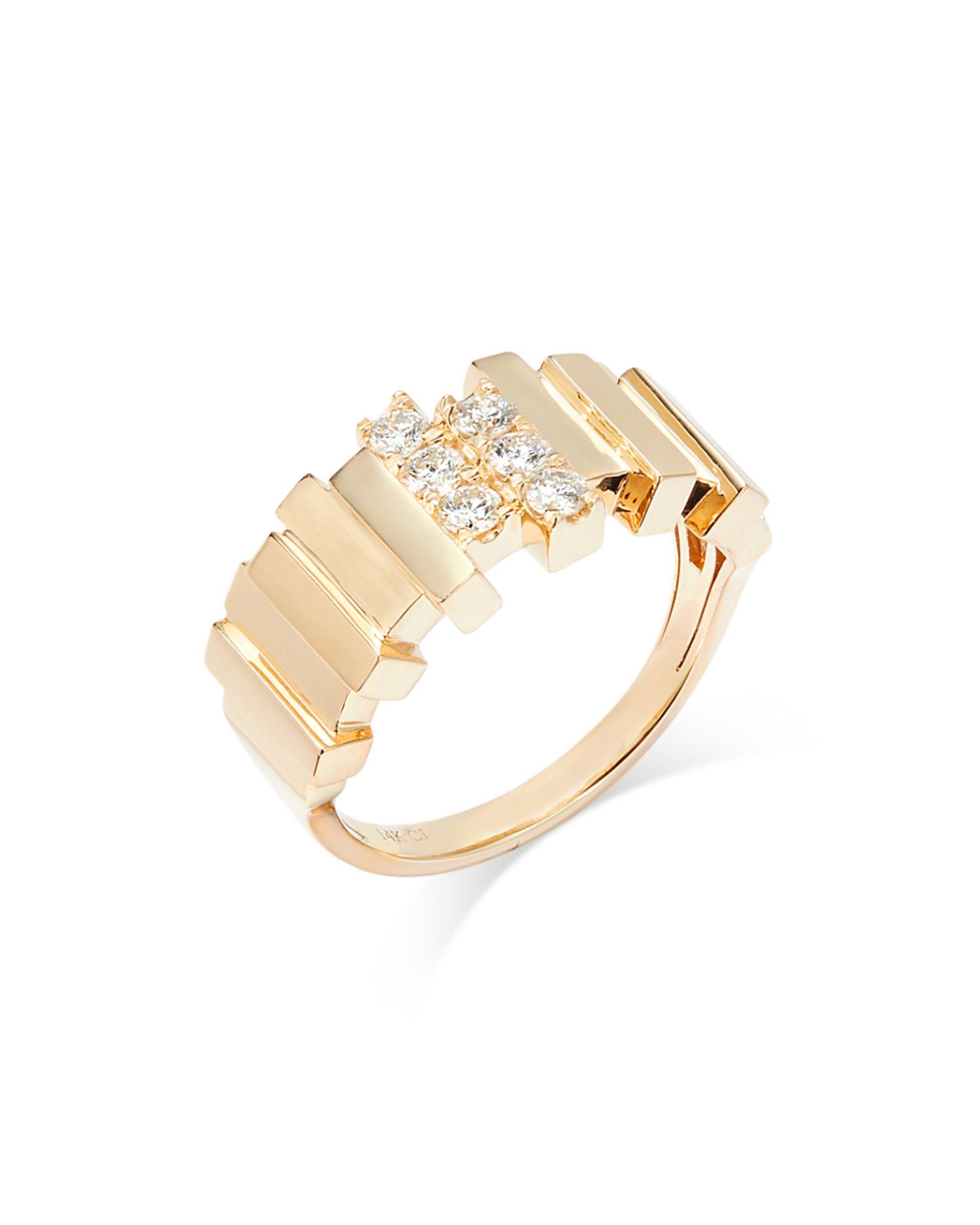 Diamond Vertical Bar Ring in 14K Yellow Gold, 0.30 ct. t.w.
