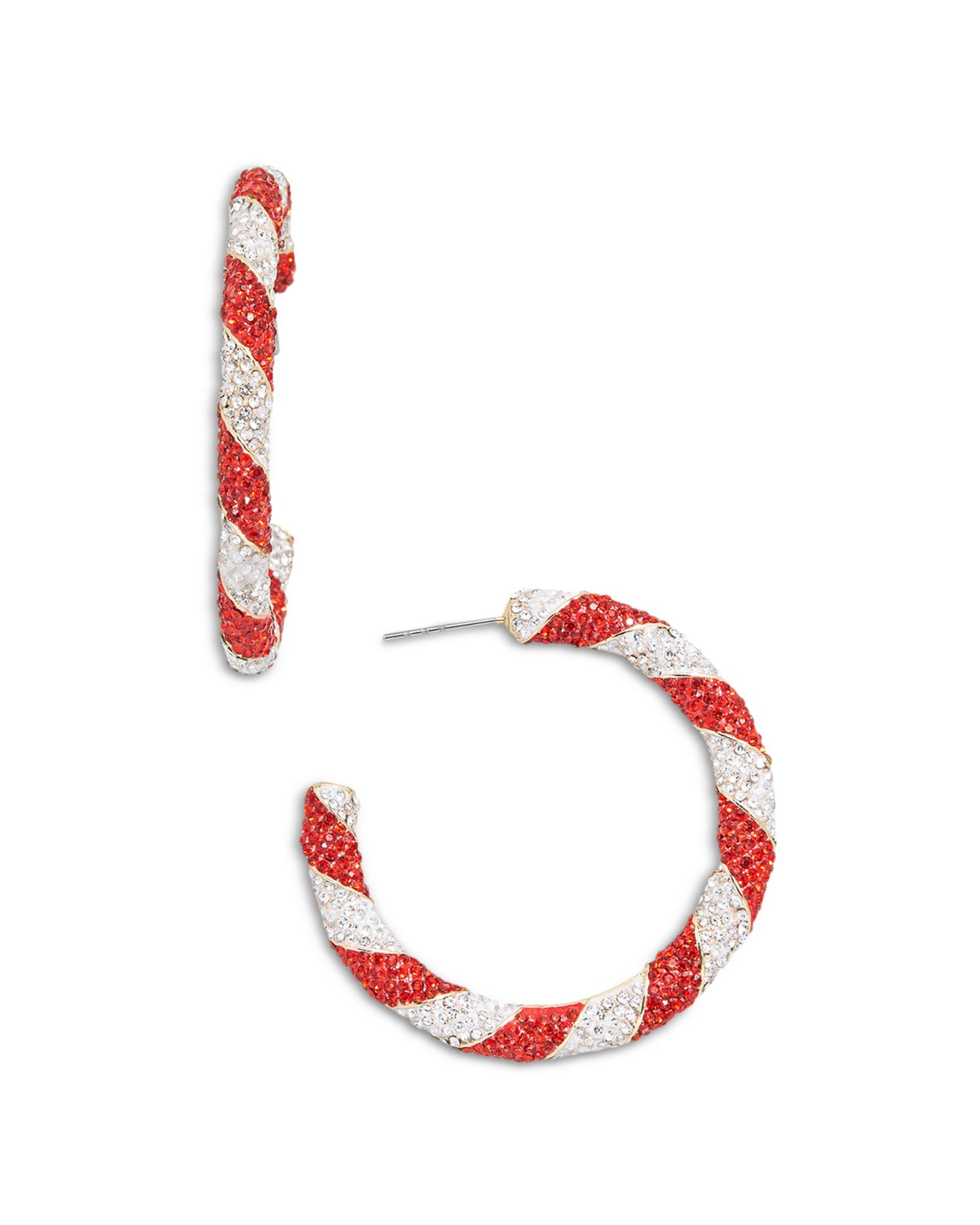 Mint to Be Color Pavé C Hoop Earrings in Gold Tone