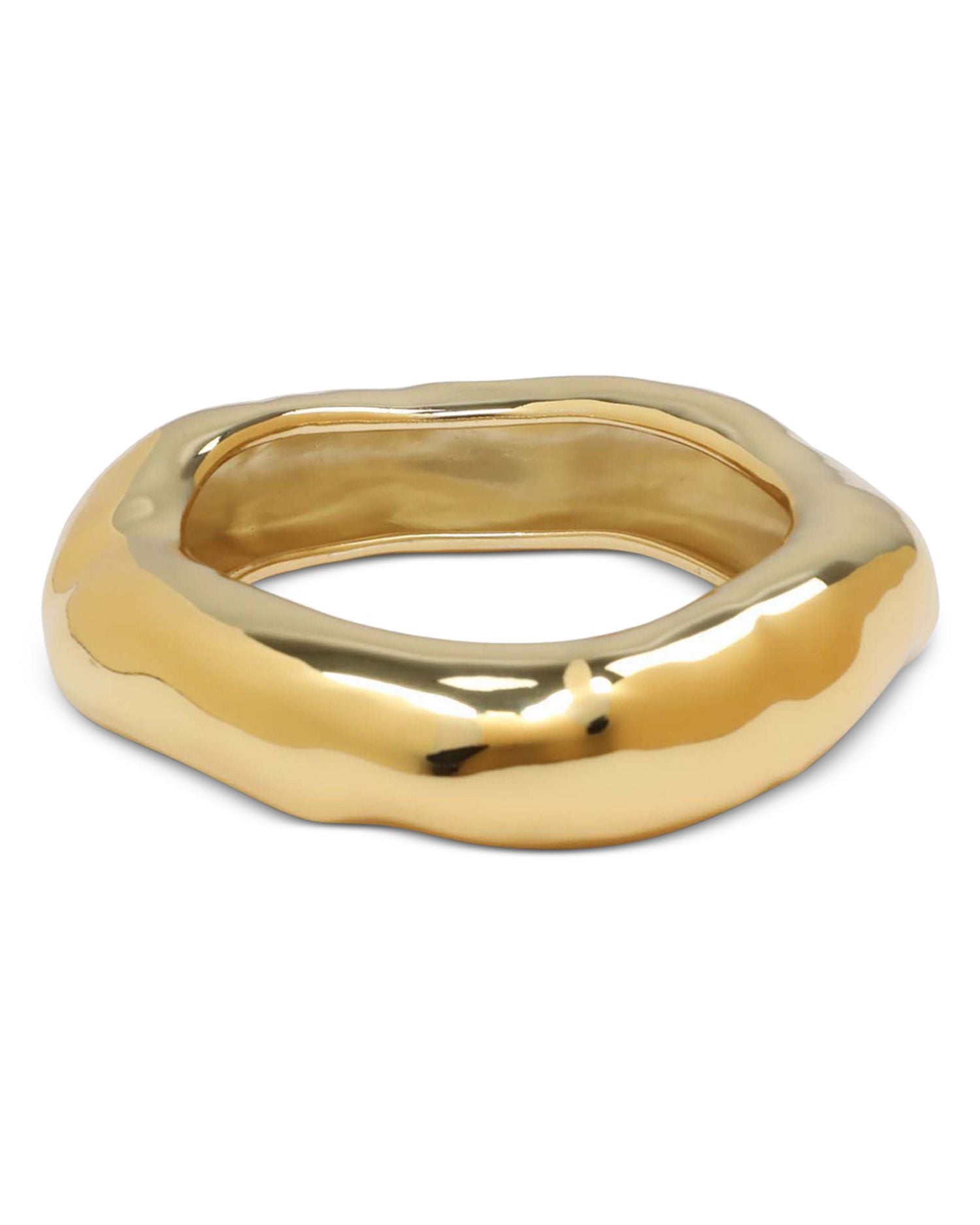 Molten Wide Bangle Bracelet in 14K Gold Plated