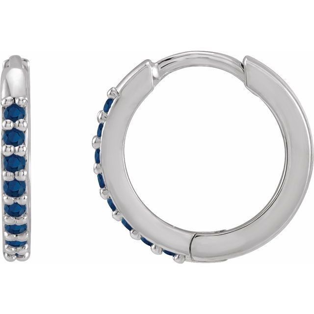 Lab-grown Diamond Hoop Earrings in 14K White Gold