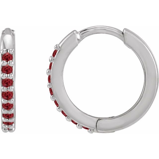 Lab-grown Diamond Hoop Earrings in 14K White Gold