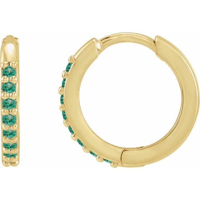 Emerald-Cut Lab-grown Diamond Hoop Earrings in 14K White Gold
