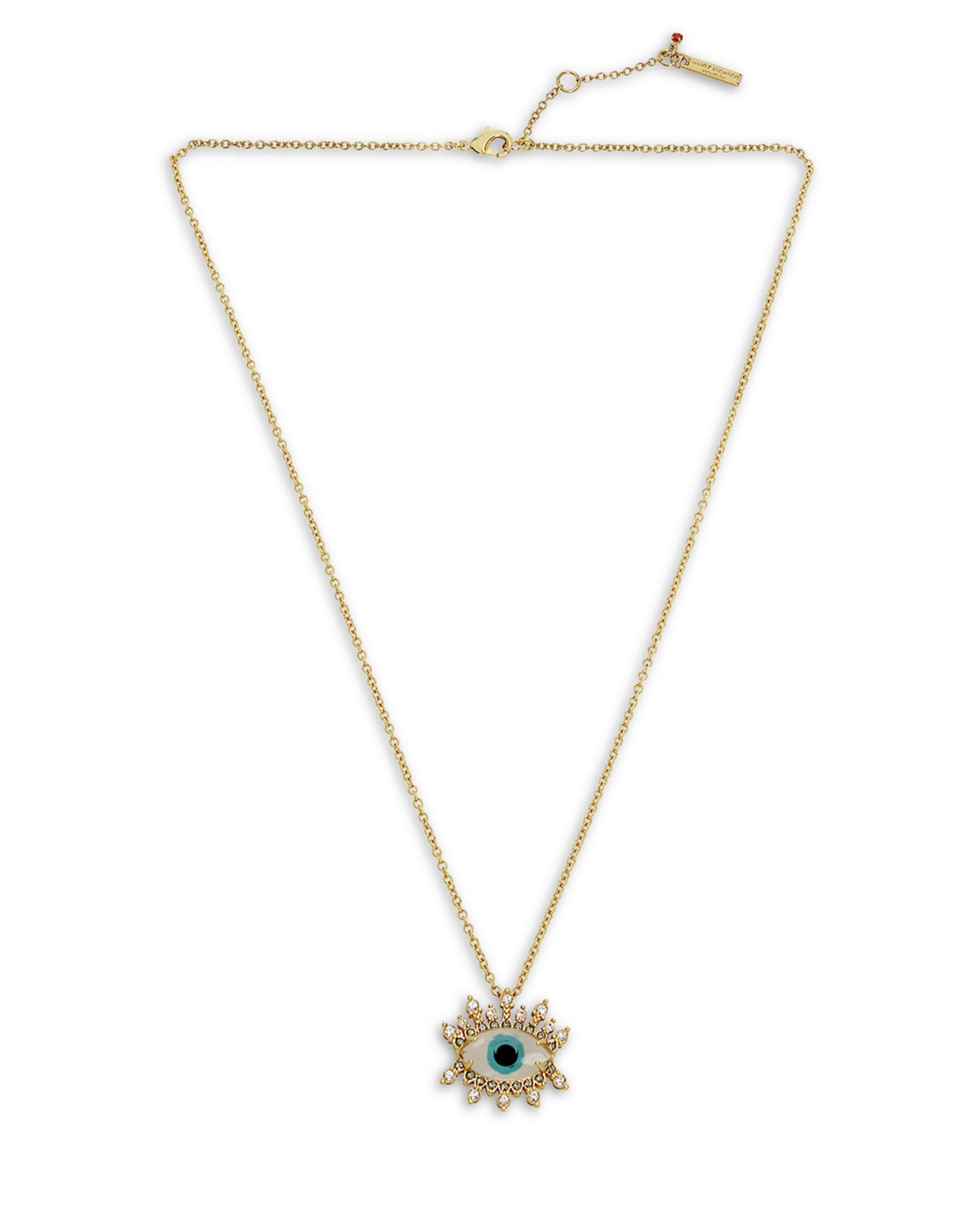 Faceted Evil Eye Pendant Necklace, 22'